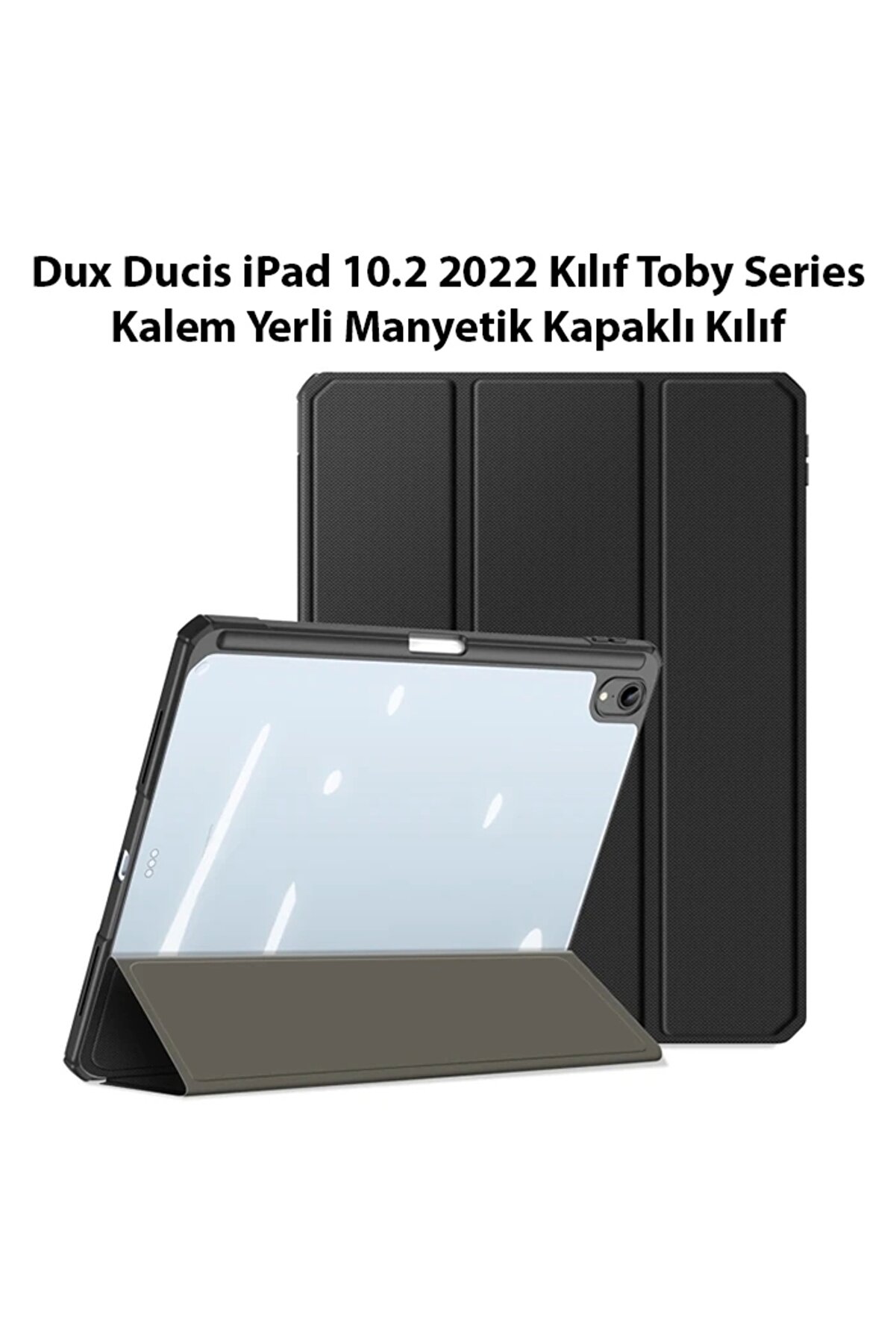 Buti̇k Dux Duci̇s İpad 10.2 2022 Kılıf Toby Seri̇es Kalem Yerli̇ Manyeti̇k Kapaklı Kılıf-(5775)