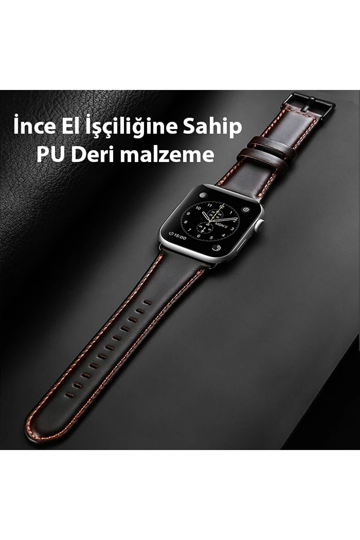 Buti̇k Dux Duci̇s Apple Watch 42/44/45Mm İ&ccedil;i̇n Busi̇ness Deri̇ Kayış Kordon-(5775)