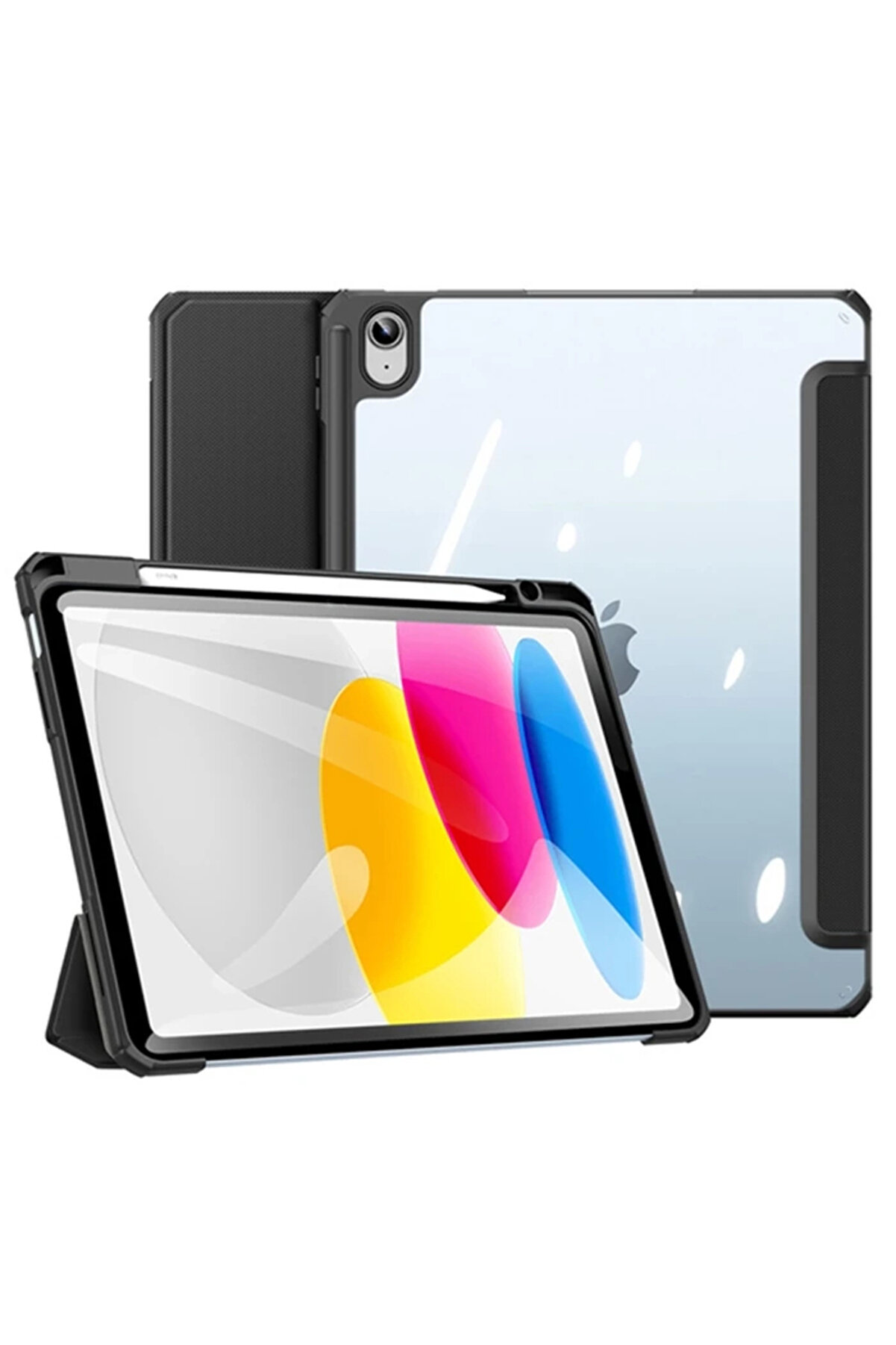 Buti̇k Dux Duci̇s İpad 10.2 2022 Kılıf Toby Seri̇es Kalem Yerli̇ Manyeti̇k Kapaklı Kılıf-(5775)