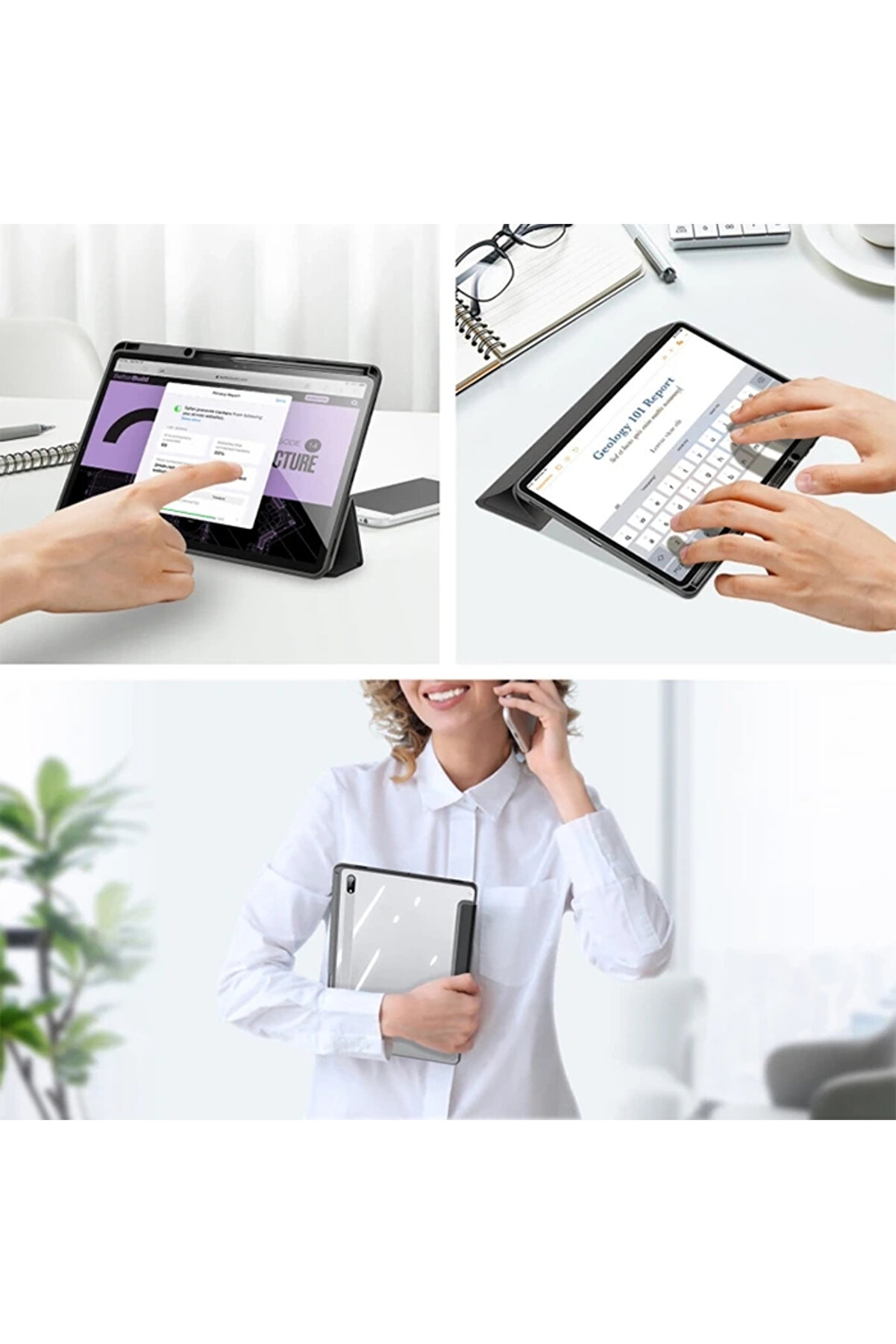 Buti̇k Dux Duci̇s Sm Galaxy Tab S8-S7 Kılıf Toby Seri̇es Manyeti̇k Kapaklı Kılıf (X700/X706)-(T870/T875/T876B)