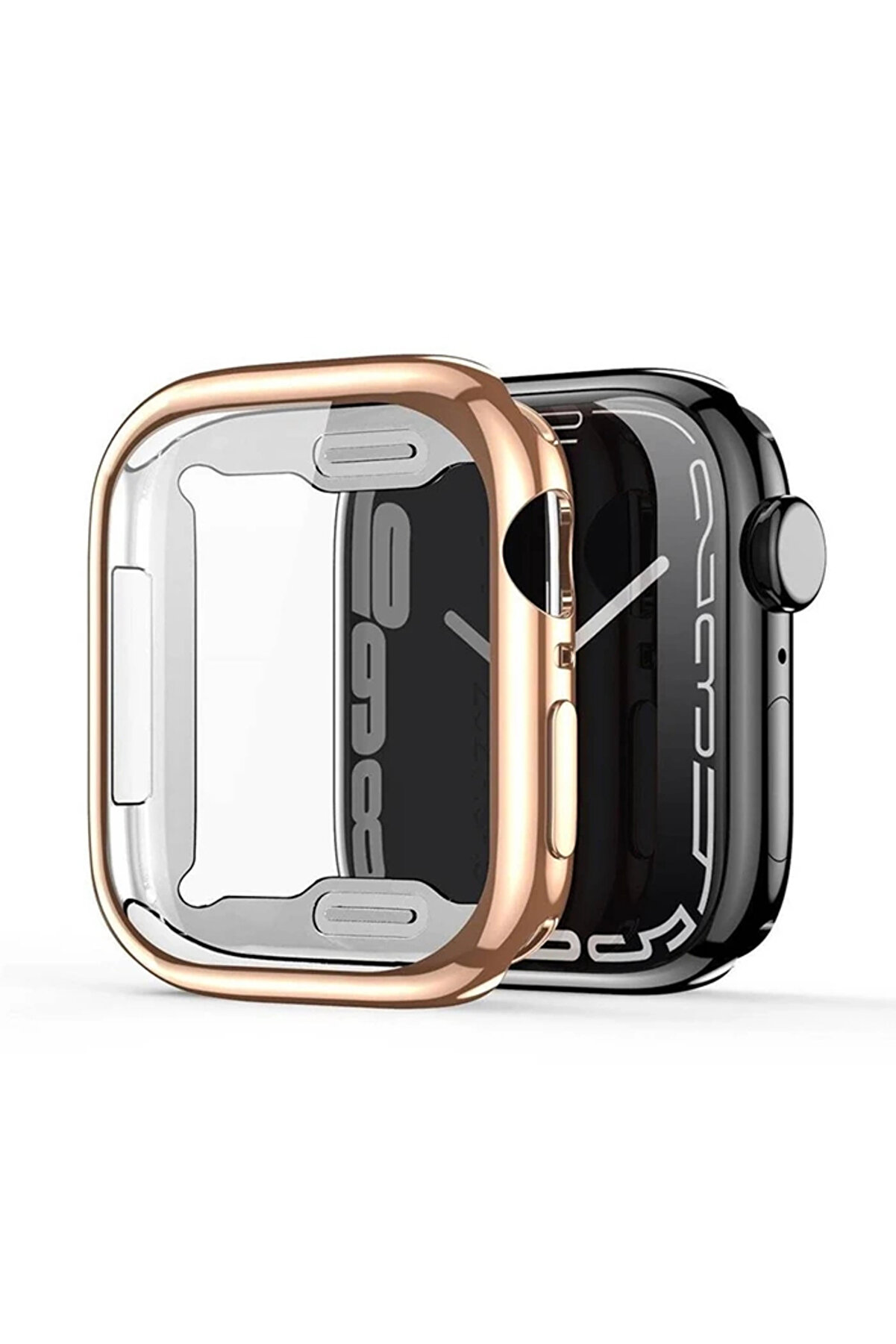 Buti̇k Dux Duci̇s Samo Seri̇es Apple Watch 45Mm İ&ccedil;i̇n Soft Tpu Full Koruma Ultra İnce Si̇li̇kon Kılıf-(5775)