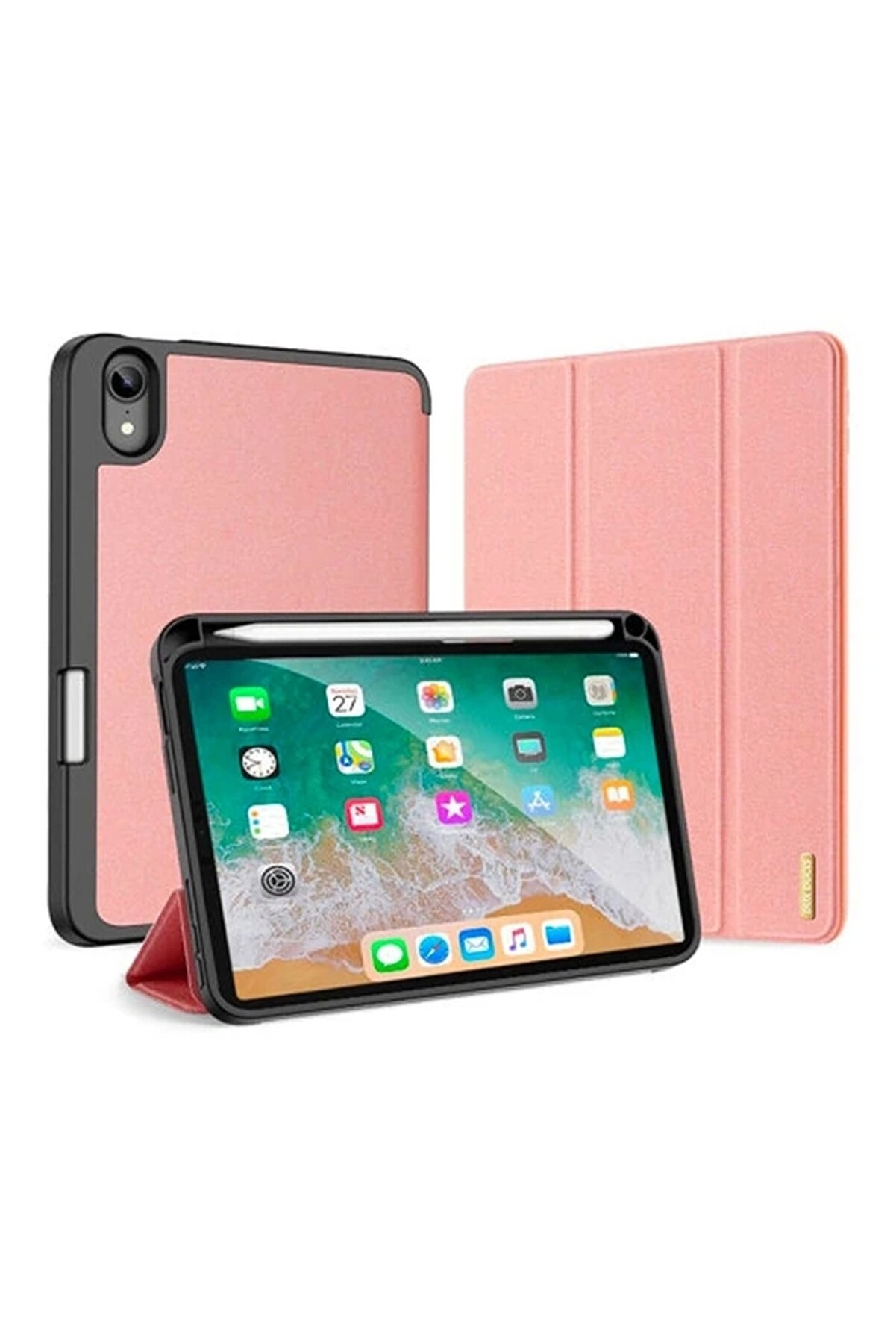 Dux Duci̇s İpad Mi̇ni̇ 6 (2021) Kılıf Kalem Bölmeli̇ Standlı Domo Seri̇es-(5775)