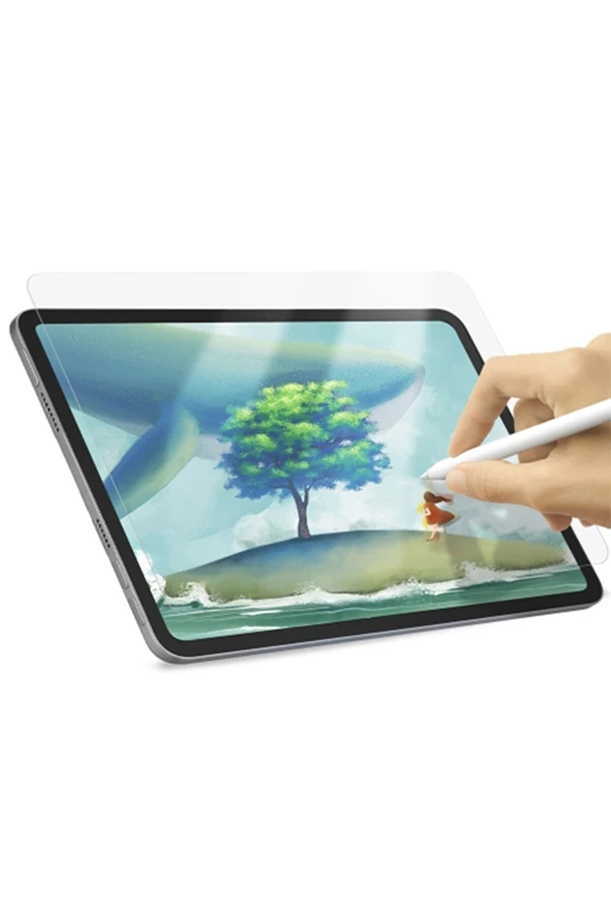 Buti̇k Ally İpad Mi̇ni̇ 6 (2021) Ve Mi̇ni̇ 7 (2024) Paper Li̇ke Fi̇lm Darbe Emi̇ci̇ Pet Ekran Koruyucu-(5775)