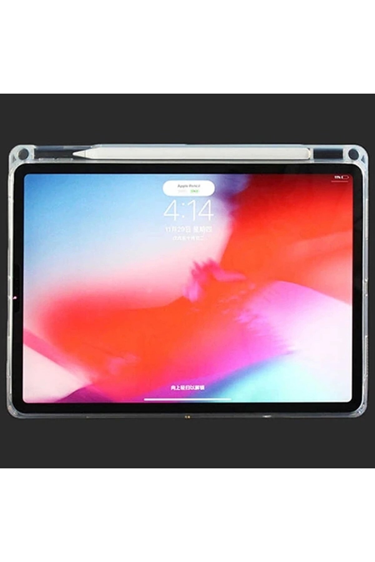 Buti̇k Ally İpad Pro 11-İnch (2021)-(2020)-(2018) Kalem Yerli̇ Şeffaf Si̇li̇kon Kılıf-(5775)