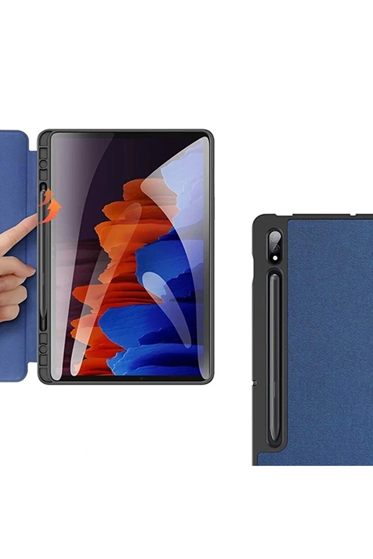 Buti̇k Dux Duci̇s Sm Galaxy Tab S8 (X700/X706) S7 (T870/T875/T876B) Kılıf Kalem Yerli̇ Mıknatıslı Domo Seri̇es