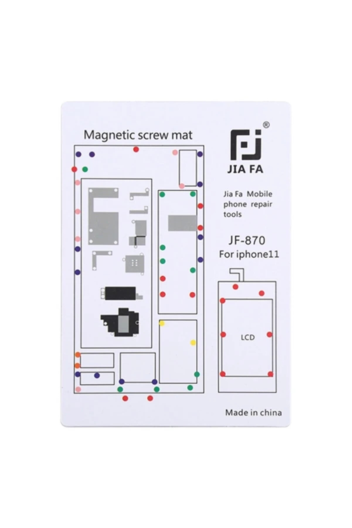 Buti̇k Jıafa Jf-870 İphone 11 6.1 İnc Mıknatıslı &Ccedil;alışma Hasırı Vi̇da Gostergeli̇-(5775)