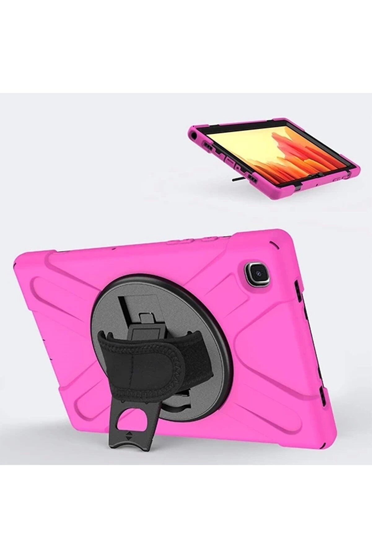 Buti̇k Galaxy Tab A7 10.4 Sm-T500-T505-T507 Kılıf Shockproof 3 Katmanlı Standlı Zırh Kılıf Kalem Yerli̇-(577