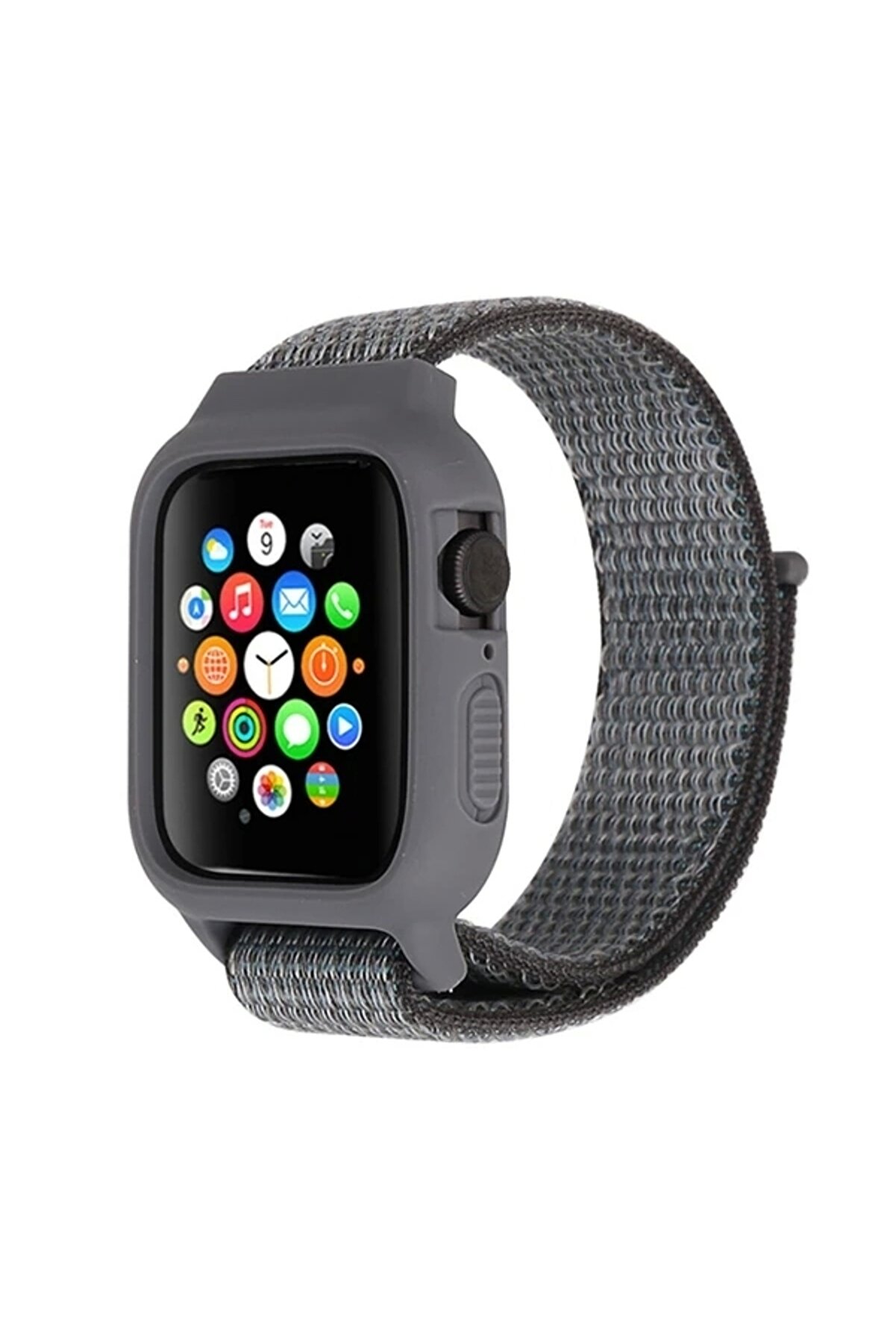 Buti̇k Ally Apple Watch 6-Se-5-4 44Mm / 3-2-1 42Mm Kayış Kordon Kılıf Si̇li̇kon-(5775)