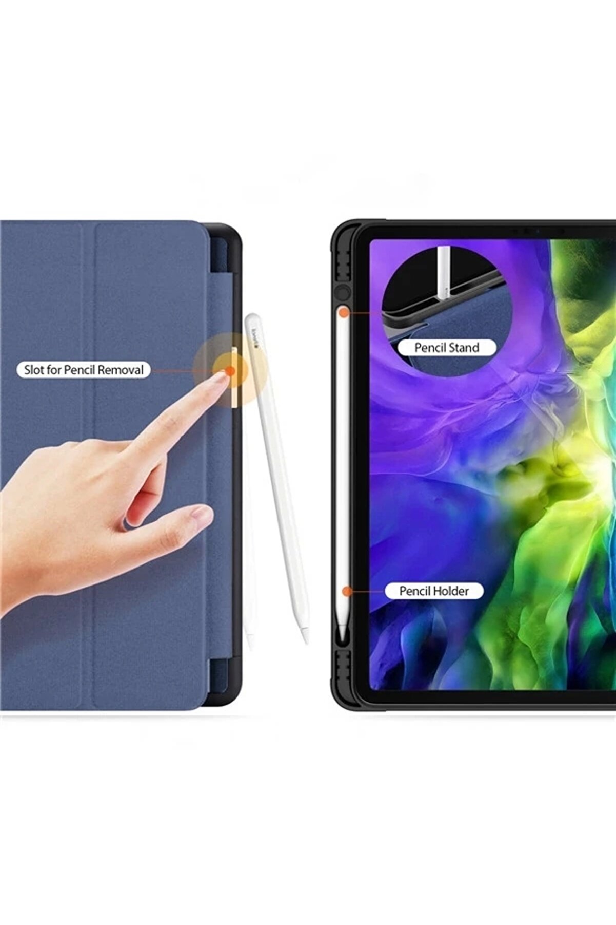 Buti̇k Dux Duci̇s İpad Pro 12.9 (2021-2020-2018 )Kılıf Kalem Yerli̇ Soft Tpu Mıknatıslı Domo Seri̇es Kılıf-(57