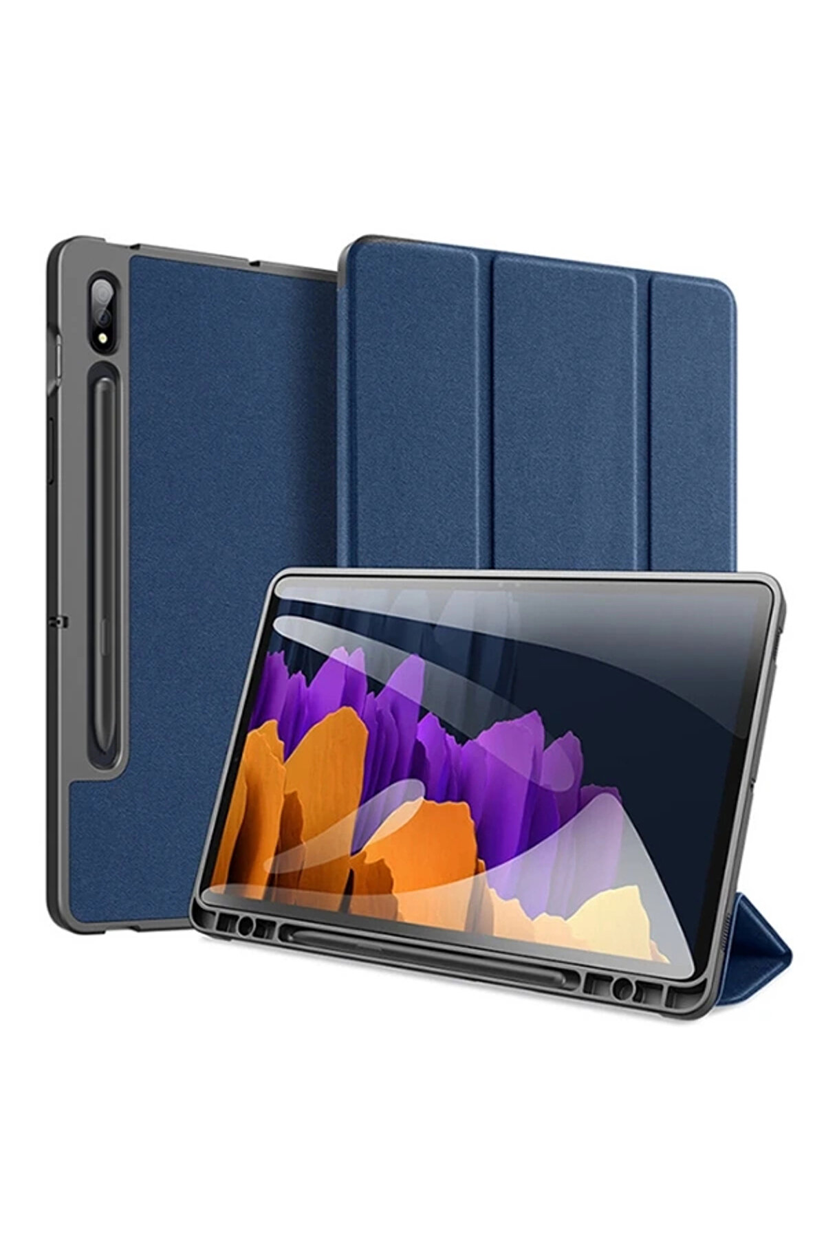 Buti̇k Dux Duci̇s Sm Galaxy Tab S8 (X700/X706) S7 (T870/T875/T876B) Kılıf Kalem Yerli̇ Mıknatıslı Domo Seri̇es