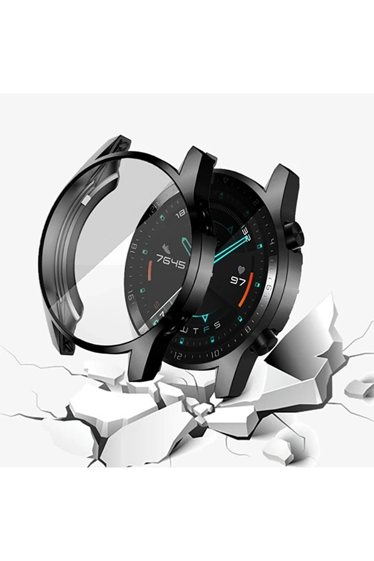 Buti̇k Ally Huawei̇ Watch Gt2 46Mm 360 Koruma Ultra İnce Si̇li̇kon Kılıf-(5775)