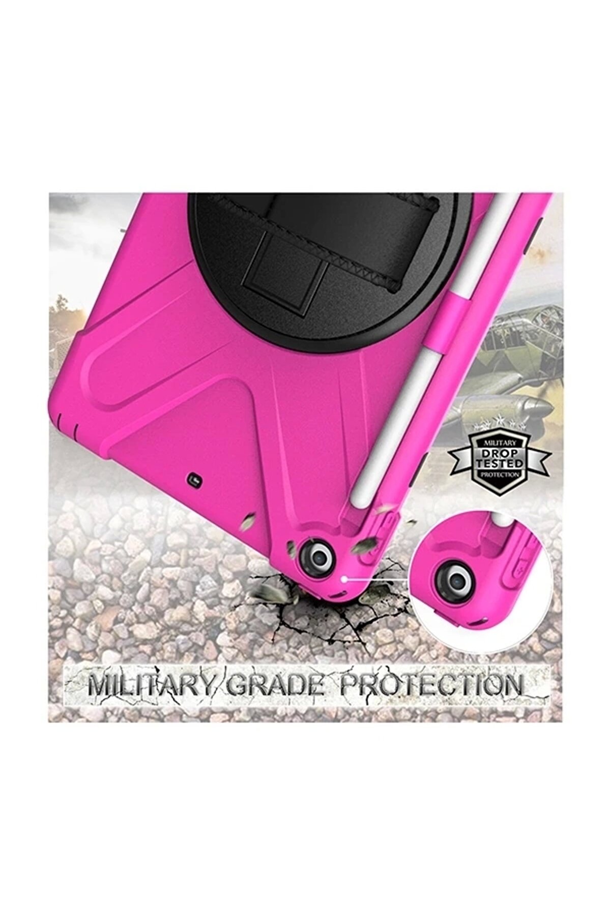 Buti̇k İpad 9.72017 İpad 9.7 2018 Kalem Yerli̇ Standlı Zırh Kılıf/Shockproof Case-(5775)