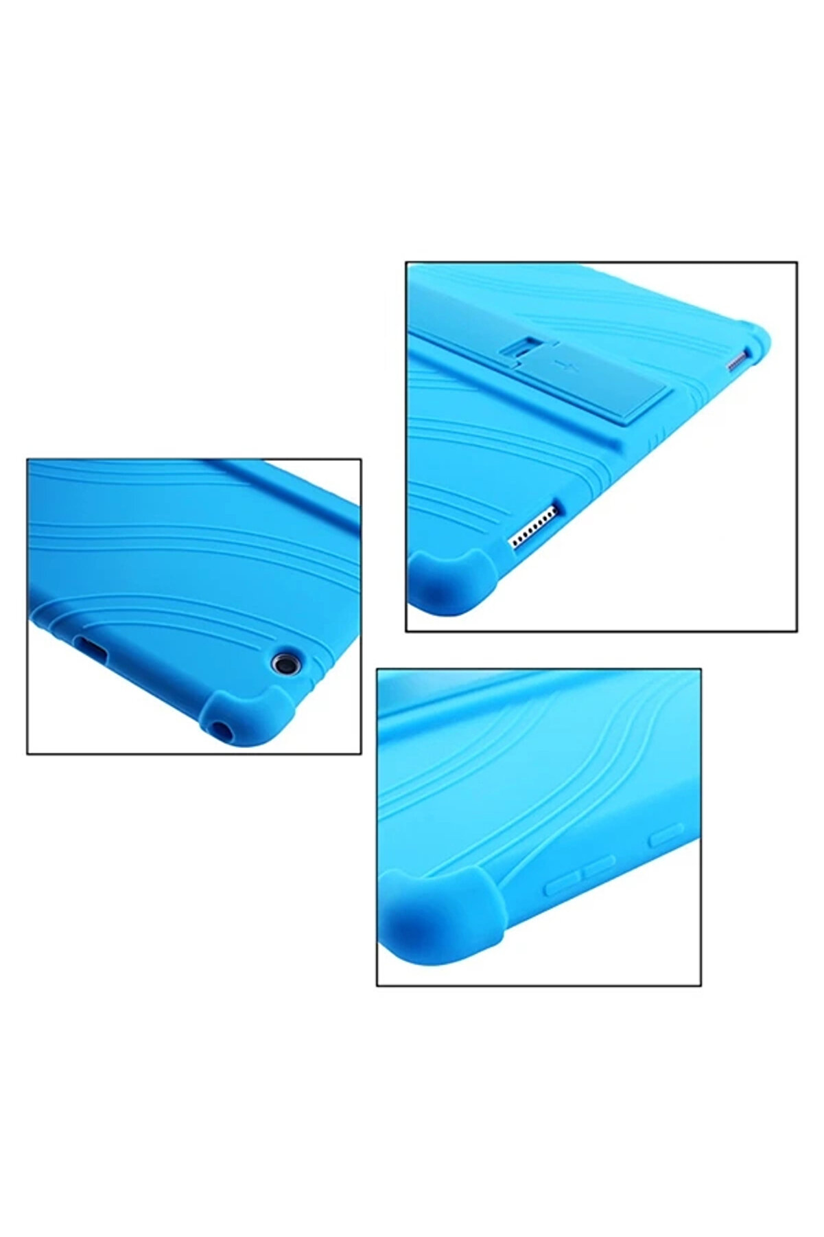 Buti̇k Huawei̇ Medi̇apad T510 Standlı Si̇li̇kon Kılıf-(5775)