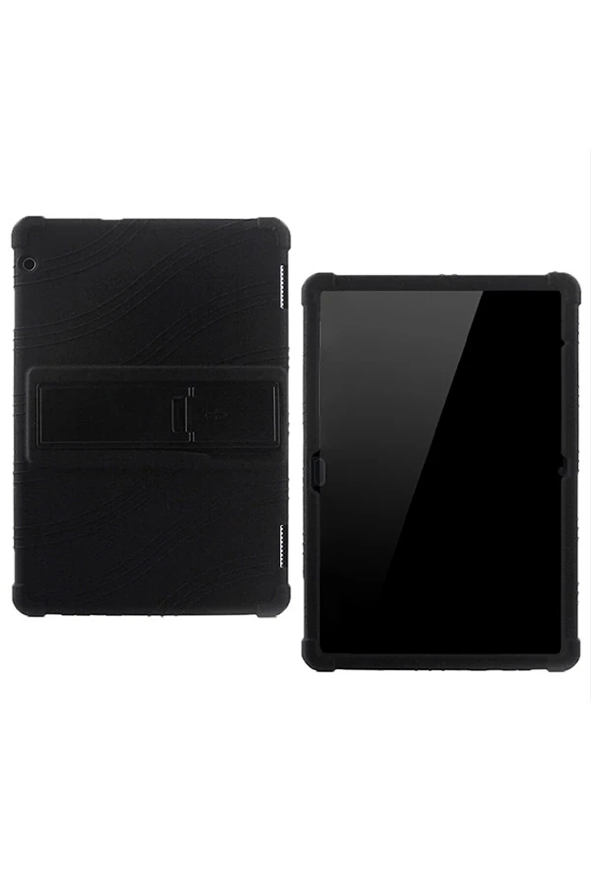 Buti̇k Huawei̇ Medi̇apad T510 Standlı Si̇li̇kon Kılıf-(5775)