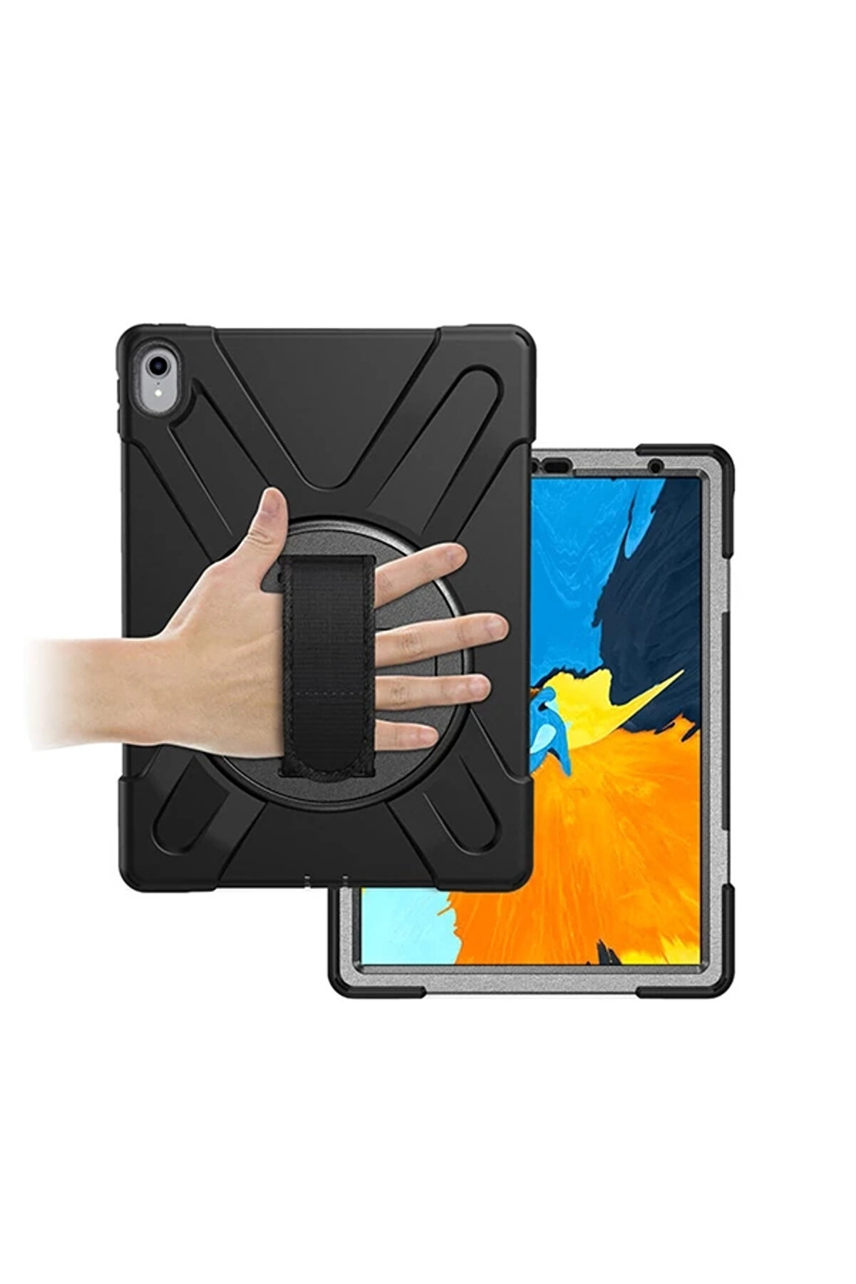 Buti̇k İpad Pro 11 İnch (2021-2020-2018)3 Katmanlı Standlı Zırh Kılıf-(5775)