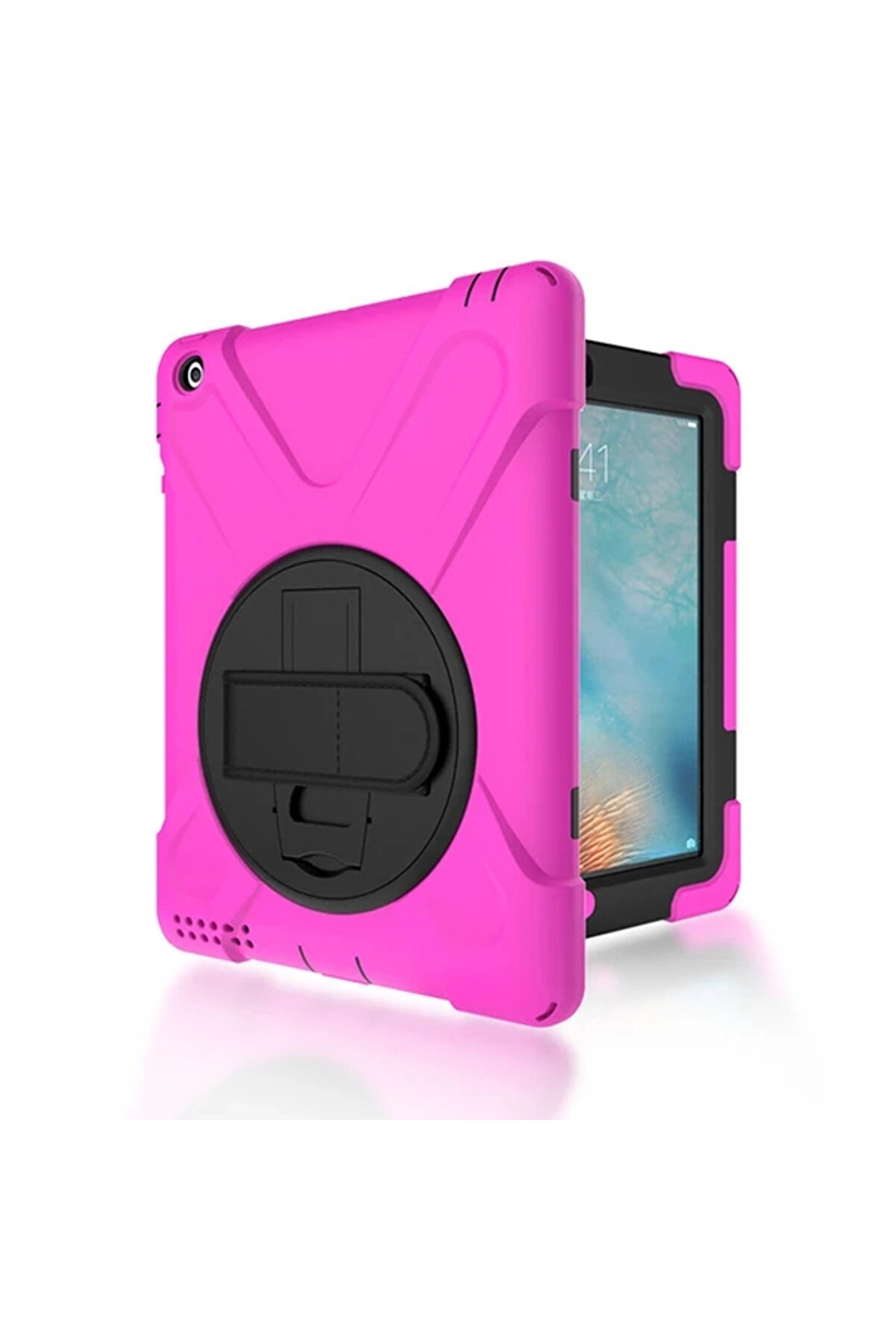 Buti̇k İpad 2/İpad 3/İpad 4/Shockproof 3 Katmanlı Standlı Zırh Kılıf-(5775)