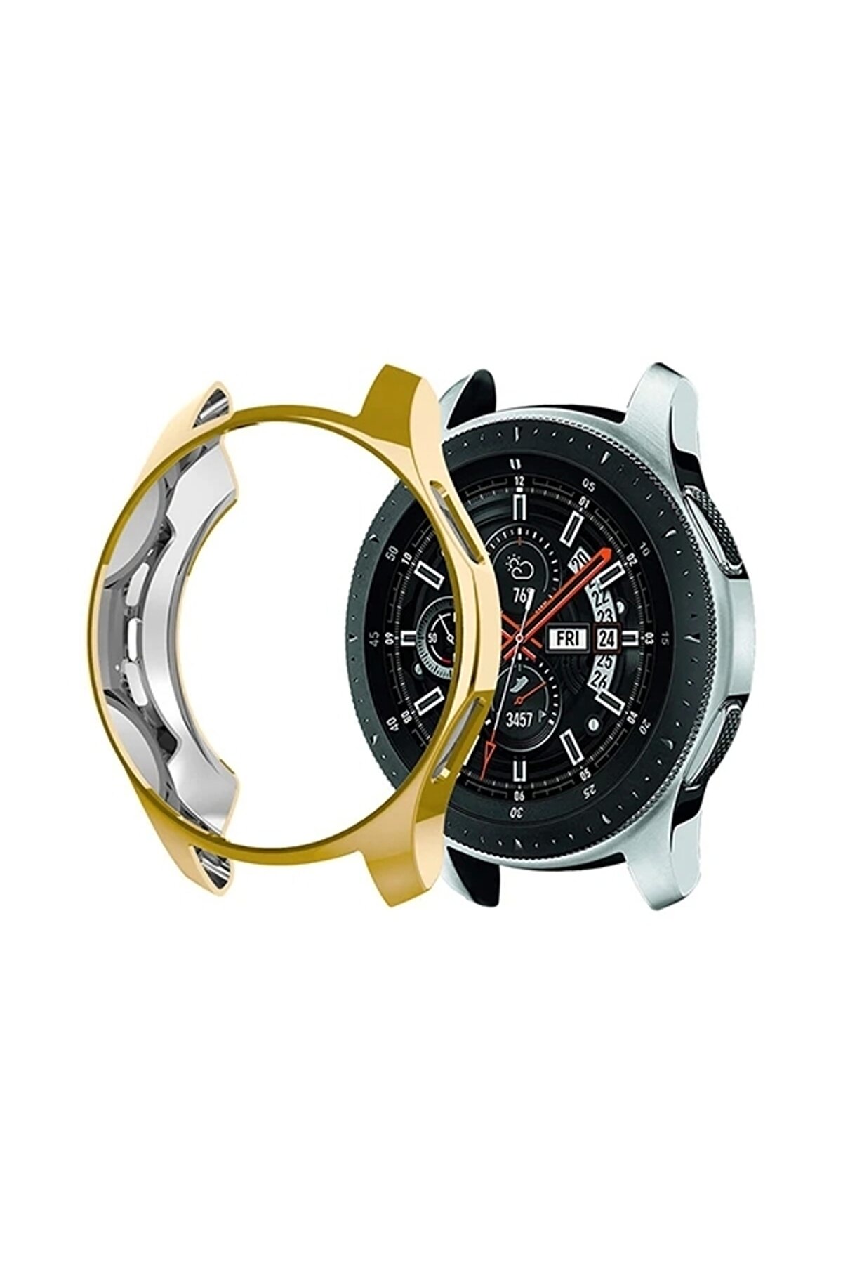 Buti̇k Ally Samsung Watch 46Mm Lazer Kaplama Sli̇m Si̇li̇kon Bumber Kılıf-(5775)