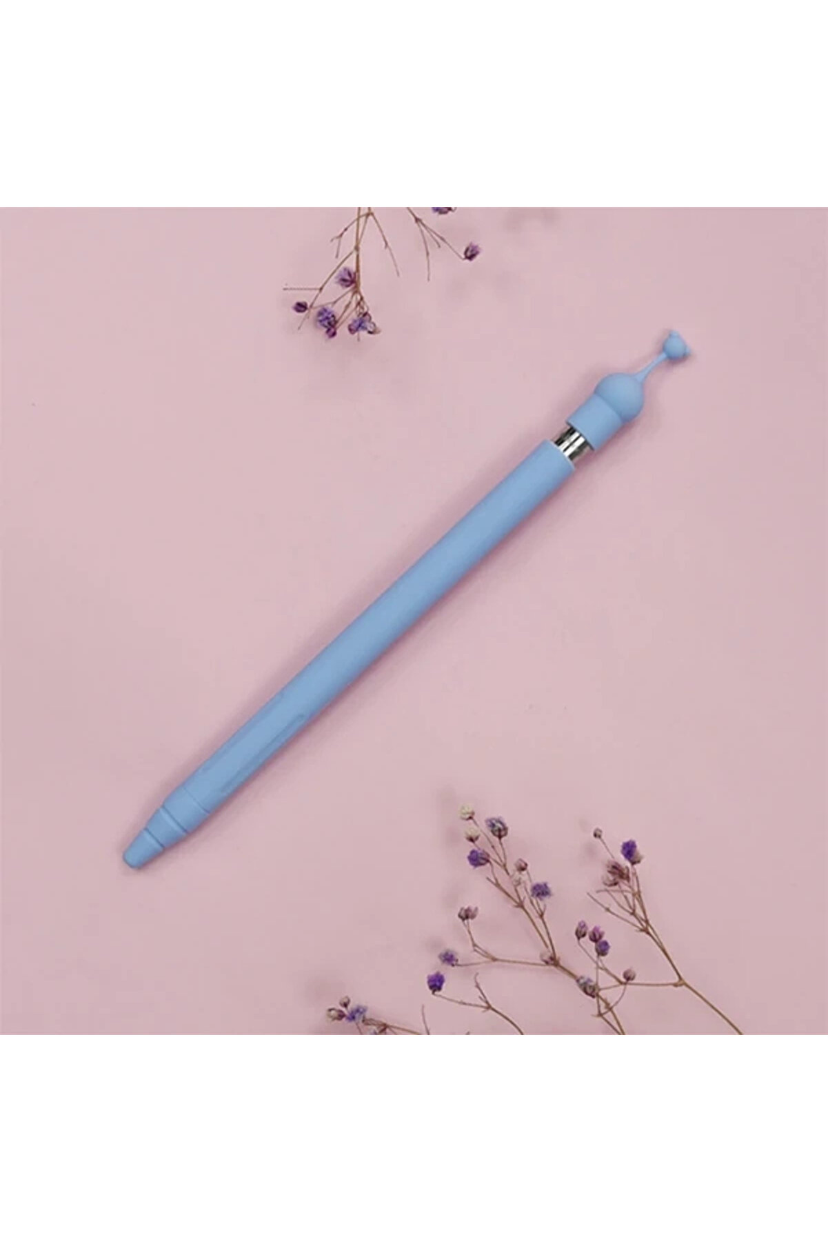 Buti̇k Ally Apple Penci̇l 1 İ&ccedil;i̇n Si̇li̇kon Kılıf Koruyucu-(5775)