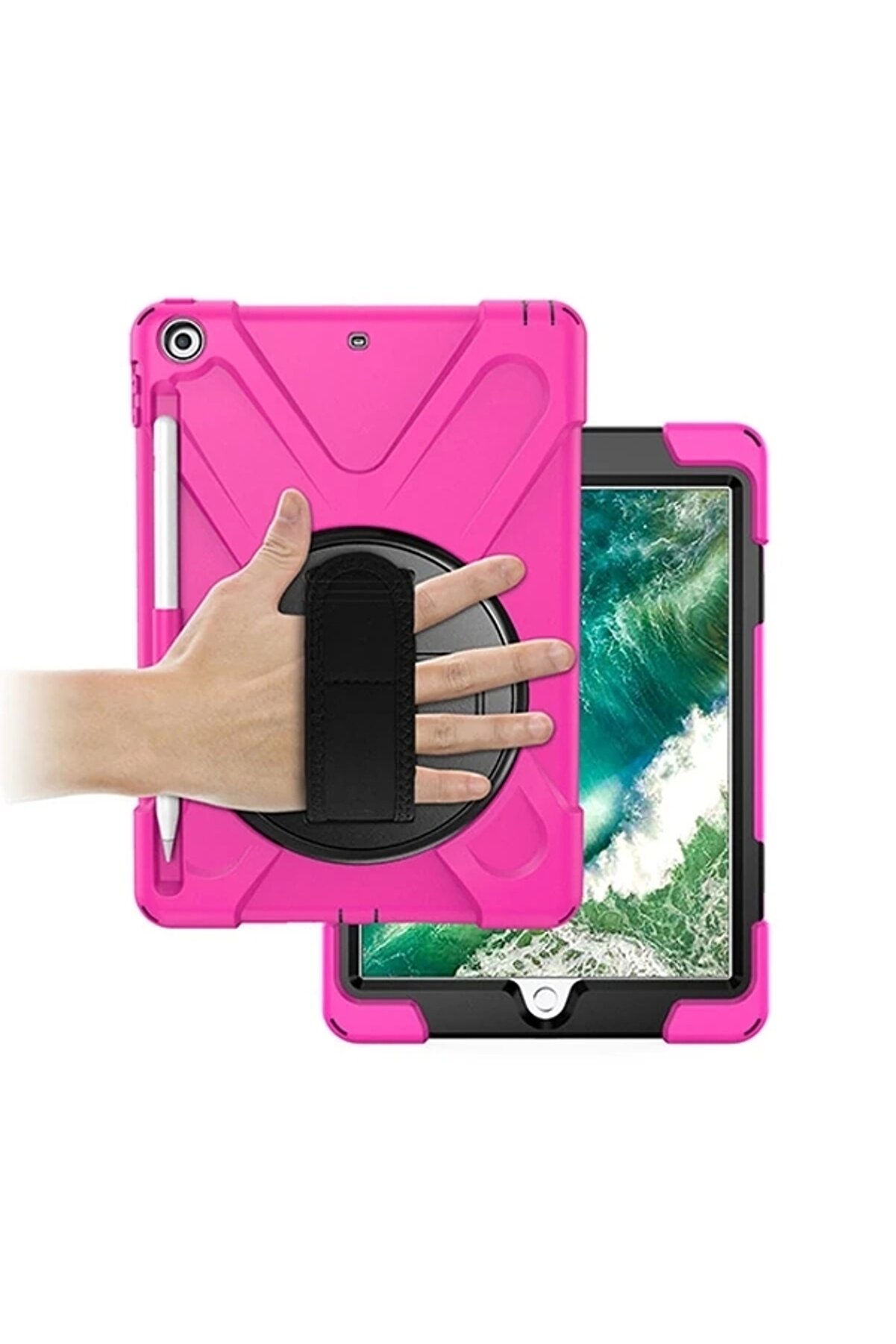 Buti̇k İpad 9.72017 İpad 9.7 2018 Kalem Yerli̇ Standlı Zırh Kılıf/Shockproof Case-(5775)