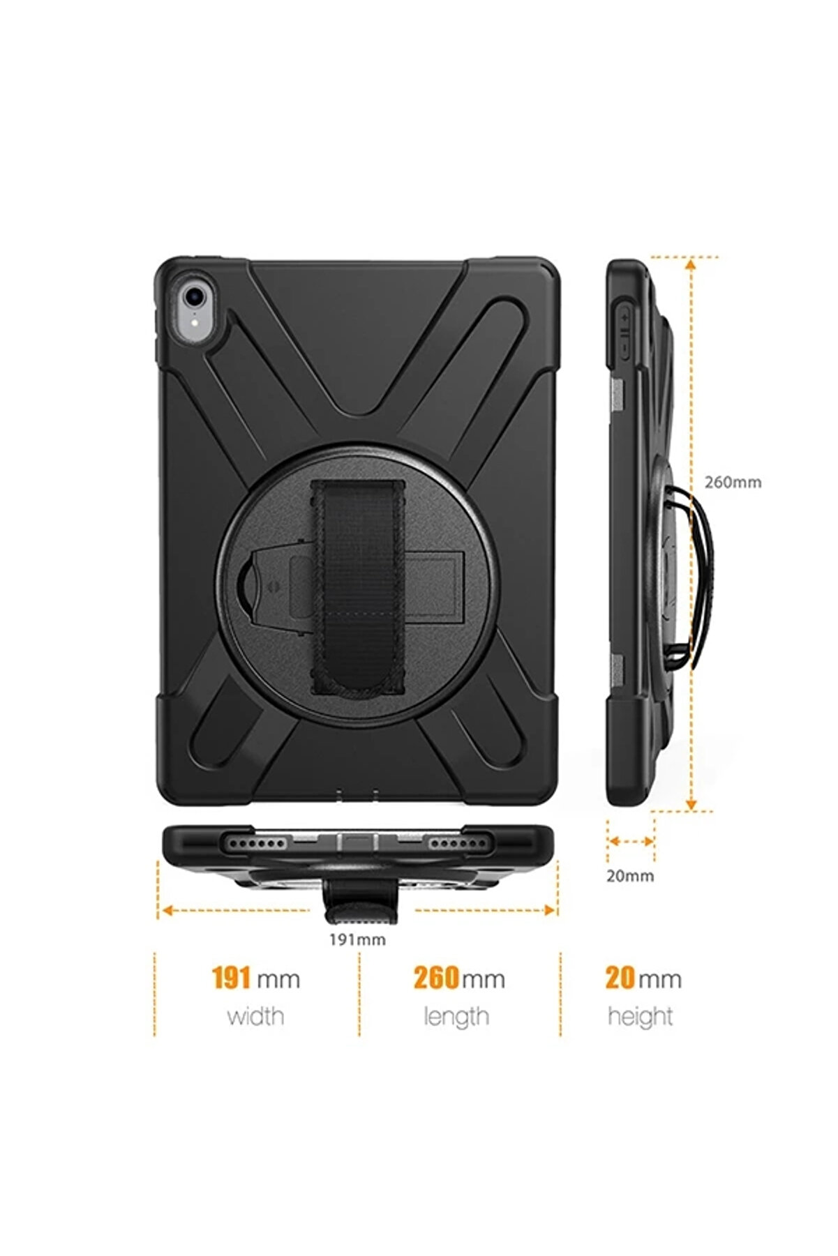 Buti̇k İpad Pro 11 İnch (2021-2020-2018)3 Katmanlı Standlı Zırh Kılıf-(5775)