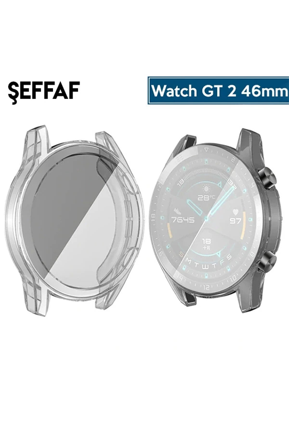 Buti̇k Ally Huawei̇ Watch Gt2 46Mm 360 Koruma Ultra İnce Si̇li̇kon Kılıf-(5775)