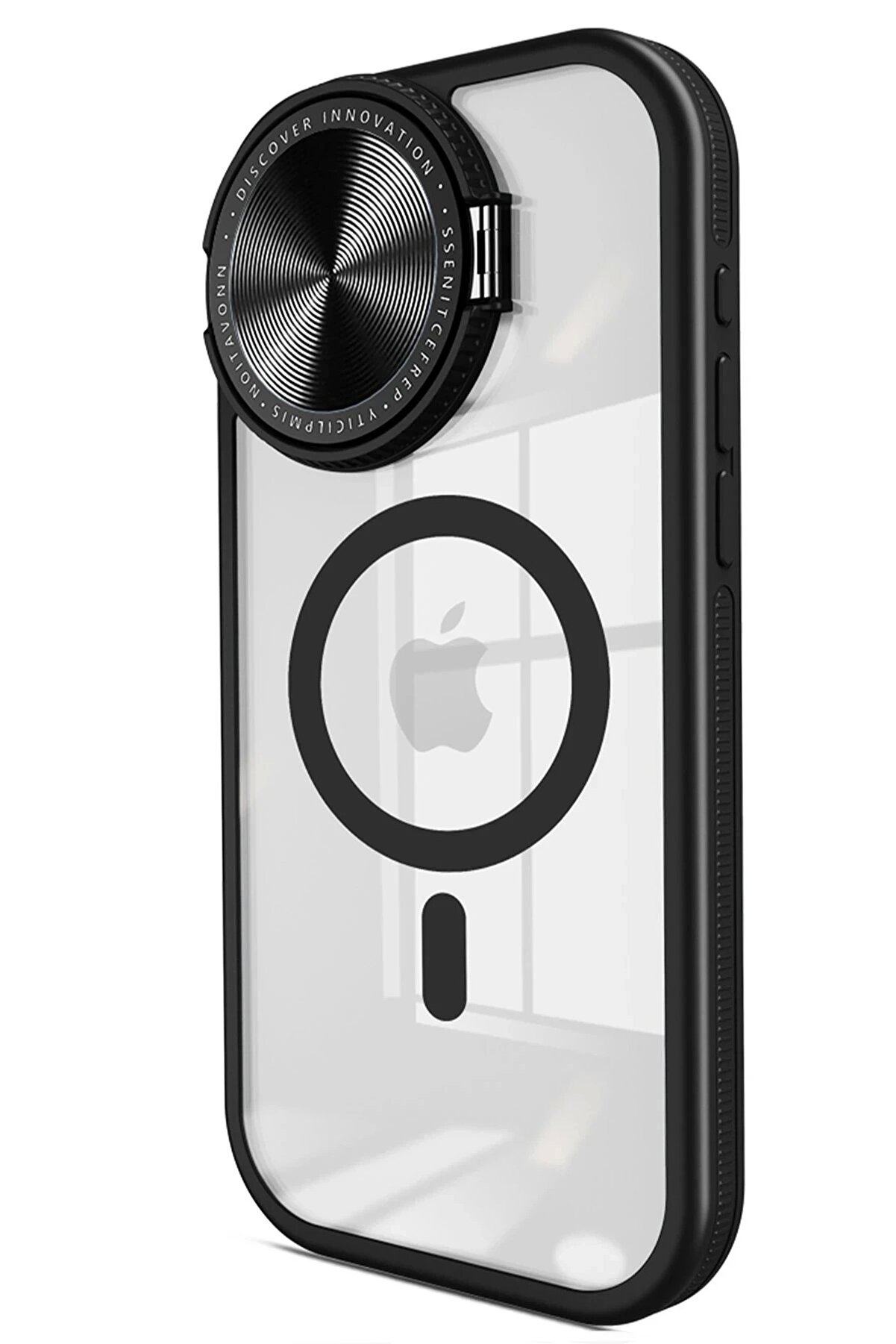 Buti̇k İphone 11 Kılıf Teleskop Lens Magsafe Si̇li̇kon Kapak - Si̇yah-(5796)