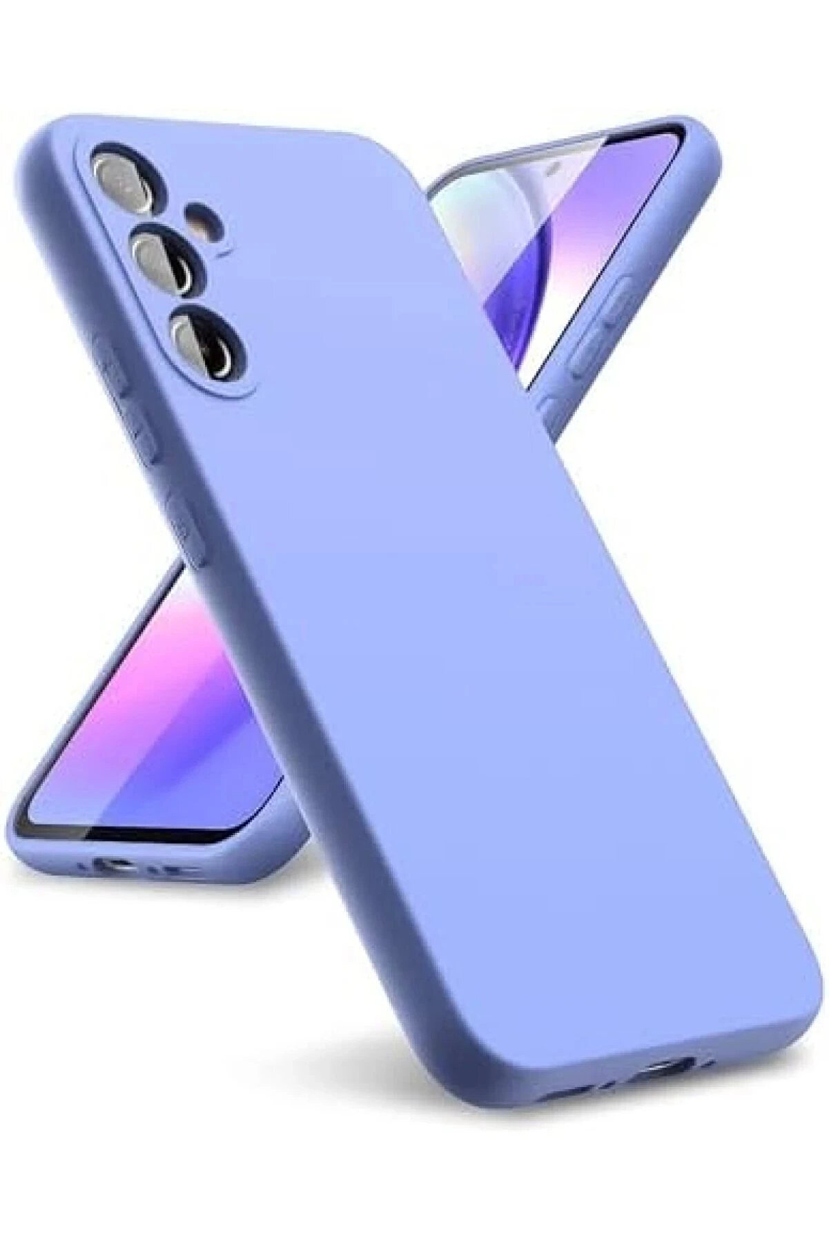 Buti̇k Samsung Galaxy A24 4G Kılıf Fi̇rst Si̇li̇kon - Li̇la-(5796)