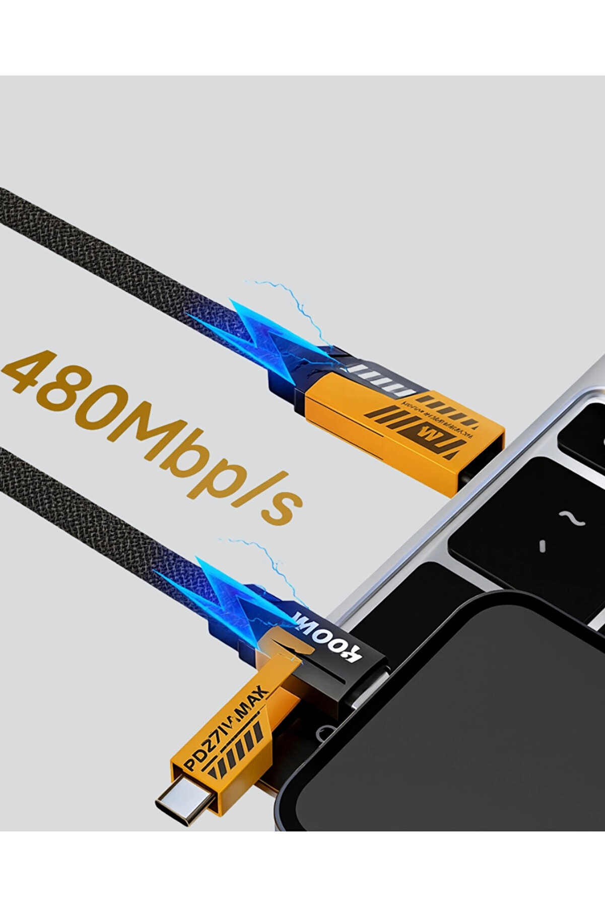 Akıllı Telefon Tablet Laptop Uyumlu 65W Güçlü Veri̇ Kablosu