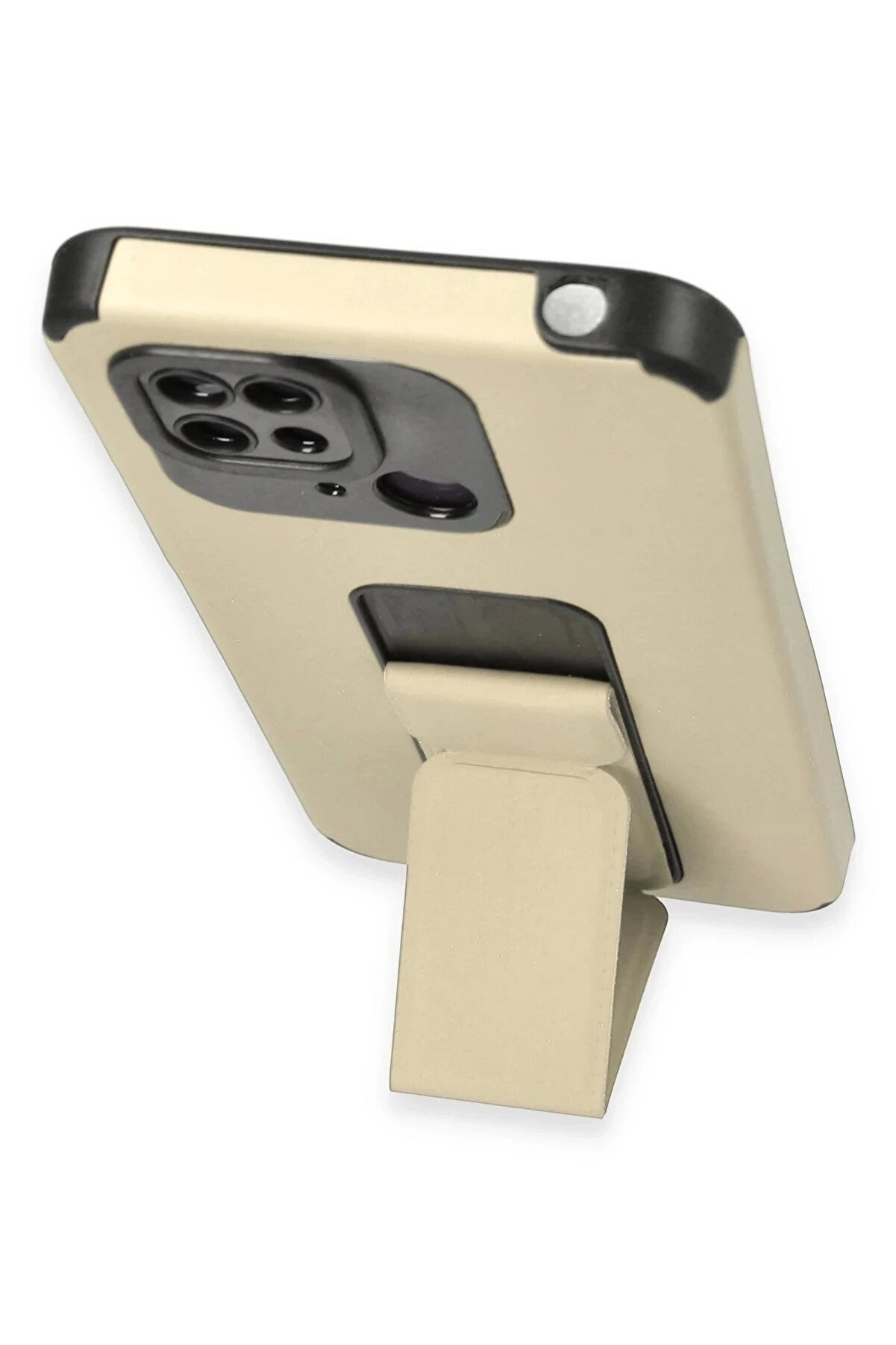 Buti̇k Xi̇aomi̇ Redmi̇ 10C Kılıf Mega Standlı Si̇li̇kon - Gold-(5796)