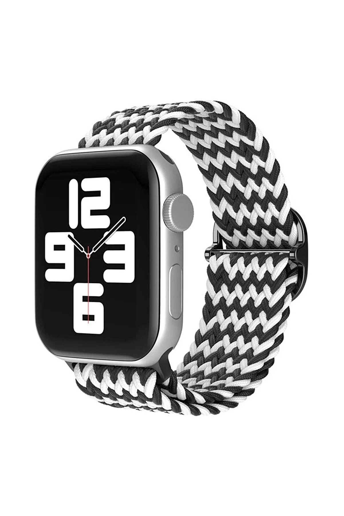 Samori̇an Apple Watch 38Mm Star Kordon - Zi̇gzag Si̇yah-Beyaz-(5796)