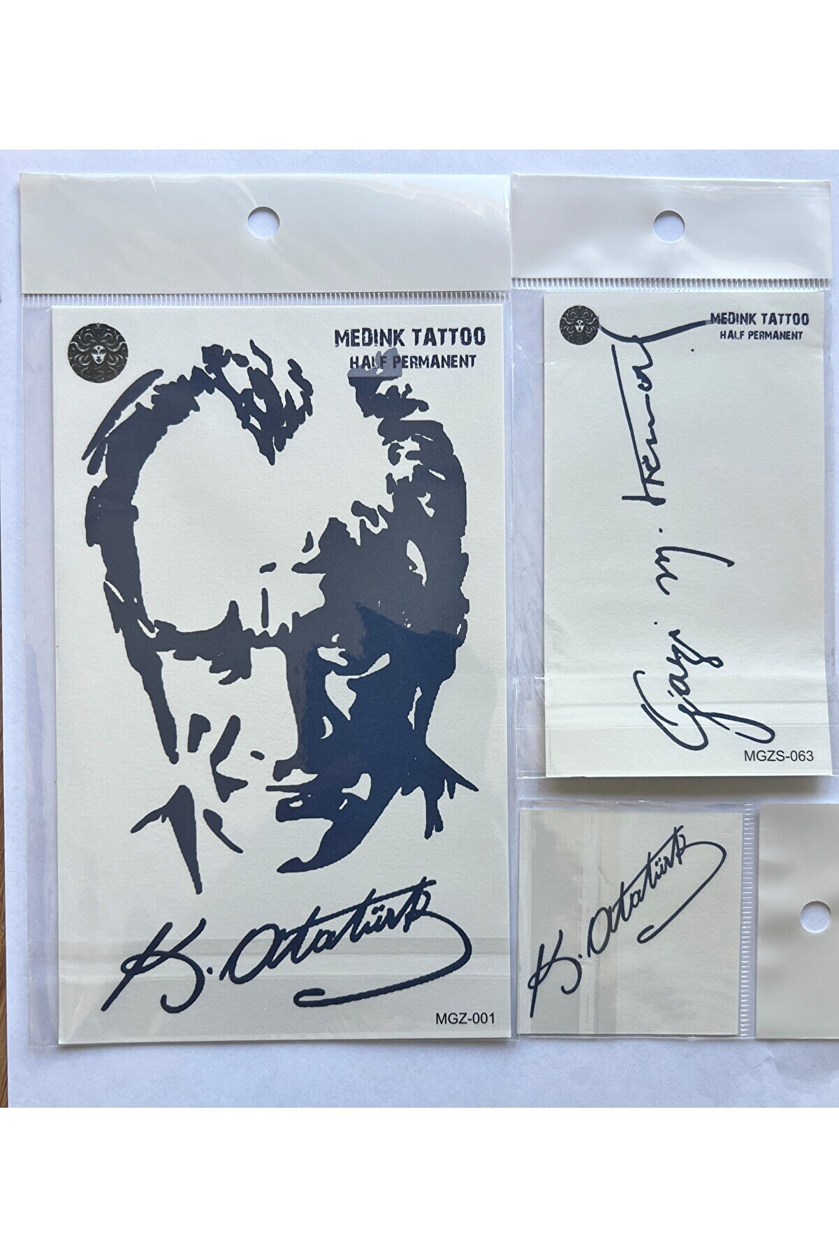 Ai̇rbrush Tattoo 3 Adet Bi̇rden Atatürk Dövmesi̇ 2-4 Hafta Kalıcı Yarı Kalıcı Geçi̇ci̇ Dövme Seti̇