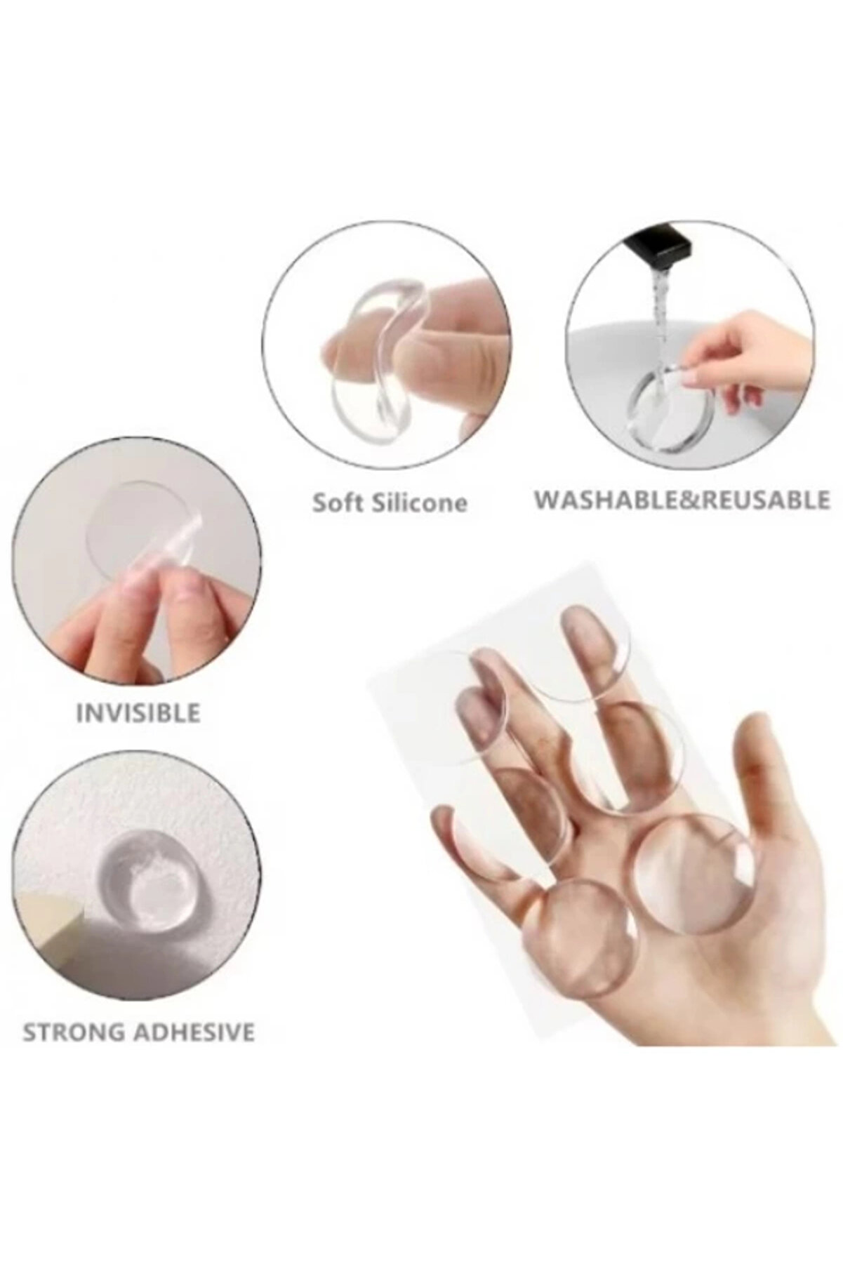 Şeffaf Si̇li̇kon Mobi̇lya Ve Kapı Durdurucu Darbe Pedi̇ 6 Lı Set