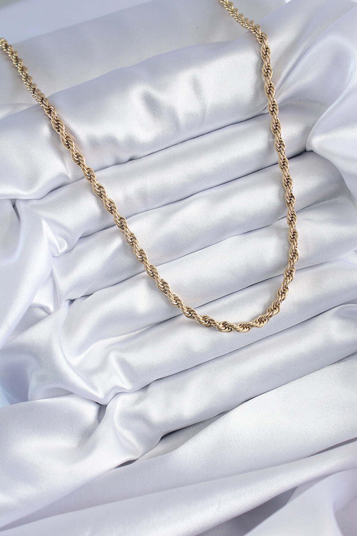 316L &Ccedil;eli̇k Gold Renk 60 Cm Burgu Model Kadın Ke