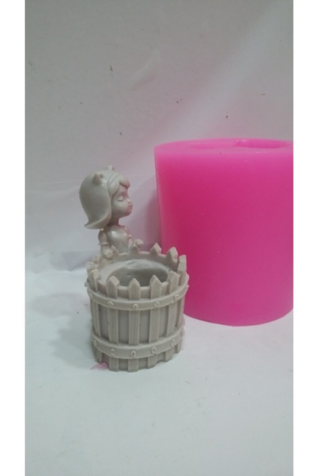 Kalıpcınızburada Sepetli̇ Kız Sculent Saksı