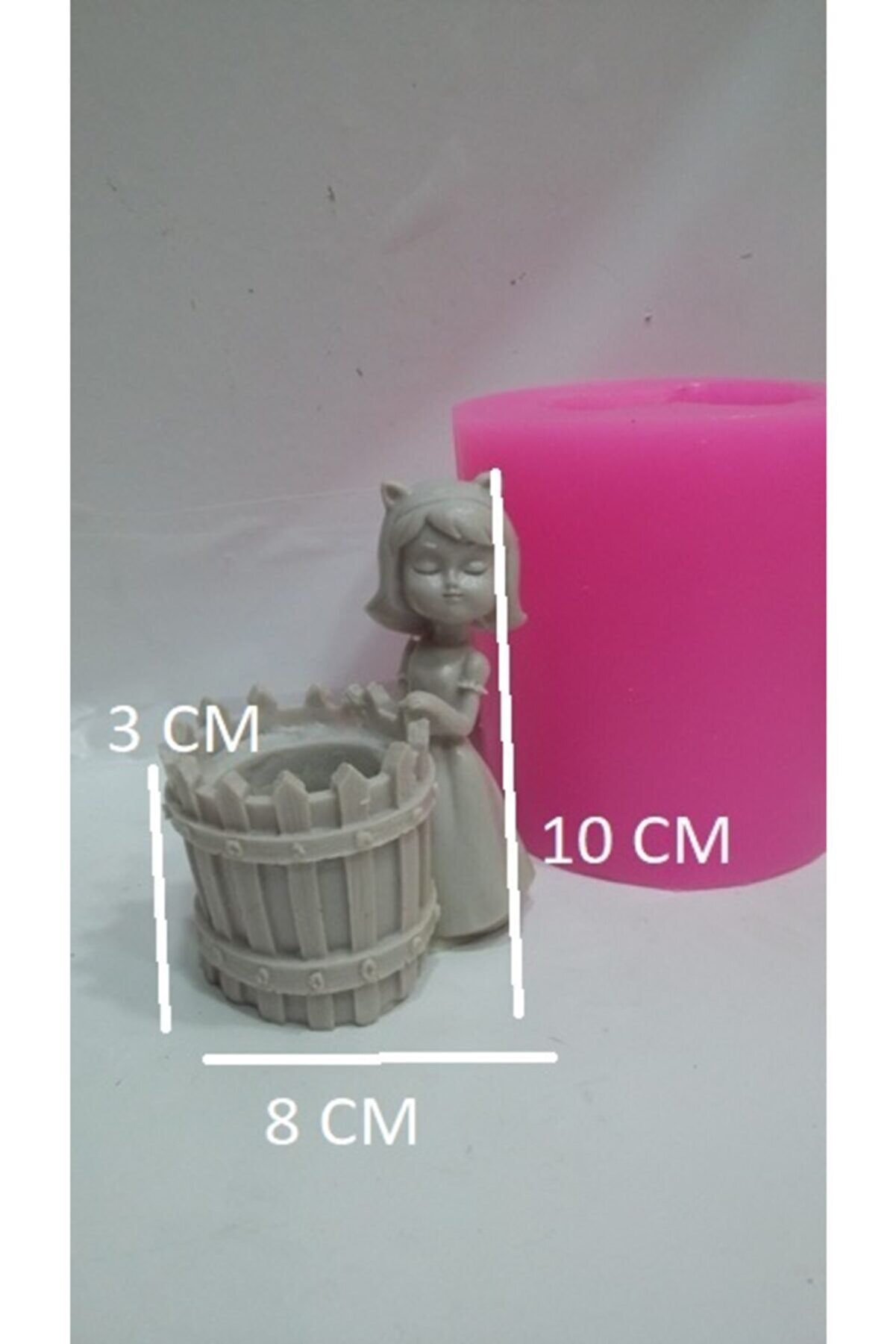 Kalıpcınızburada Sepetli̇ Kız Sculent Saksı