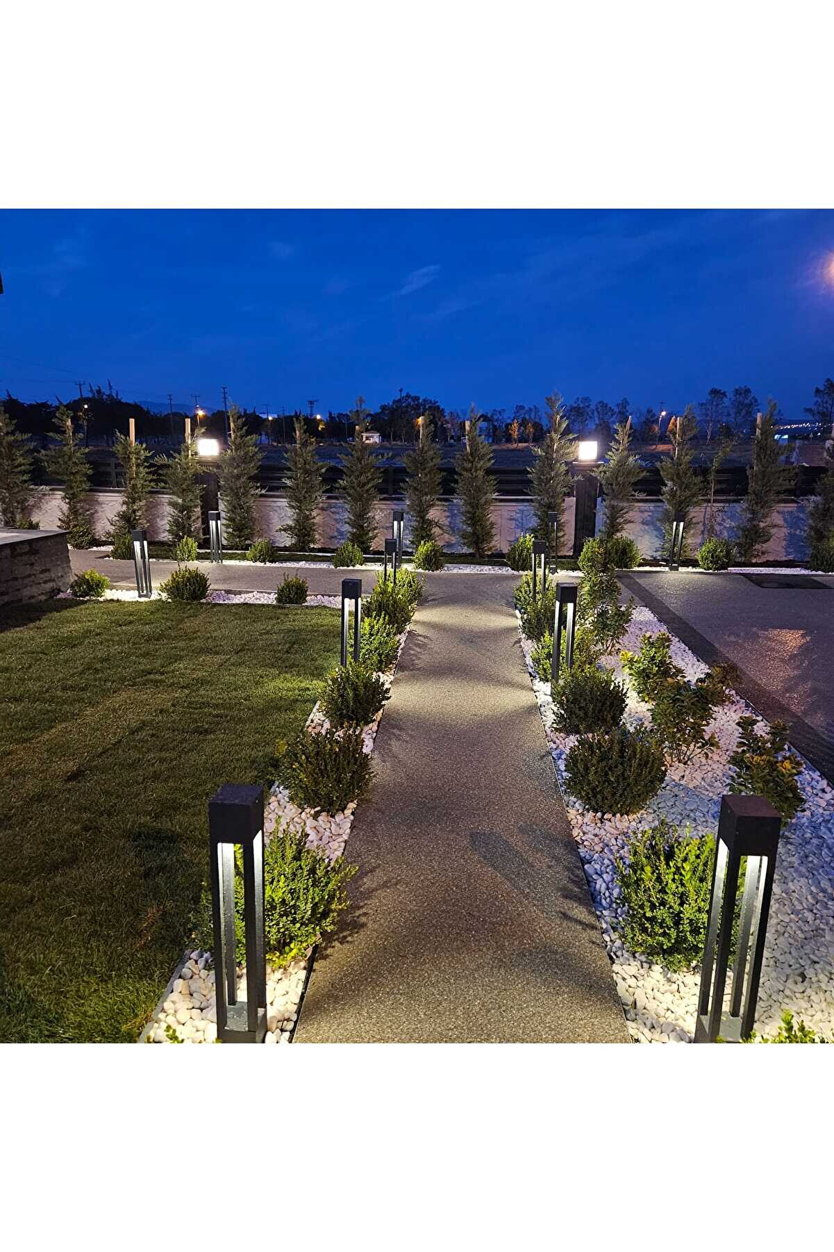 Luma Alümi̇nyum Bahçe Yürüyüş Yolu Aydınlatma Bollard Antrasi̇t 35 Cm