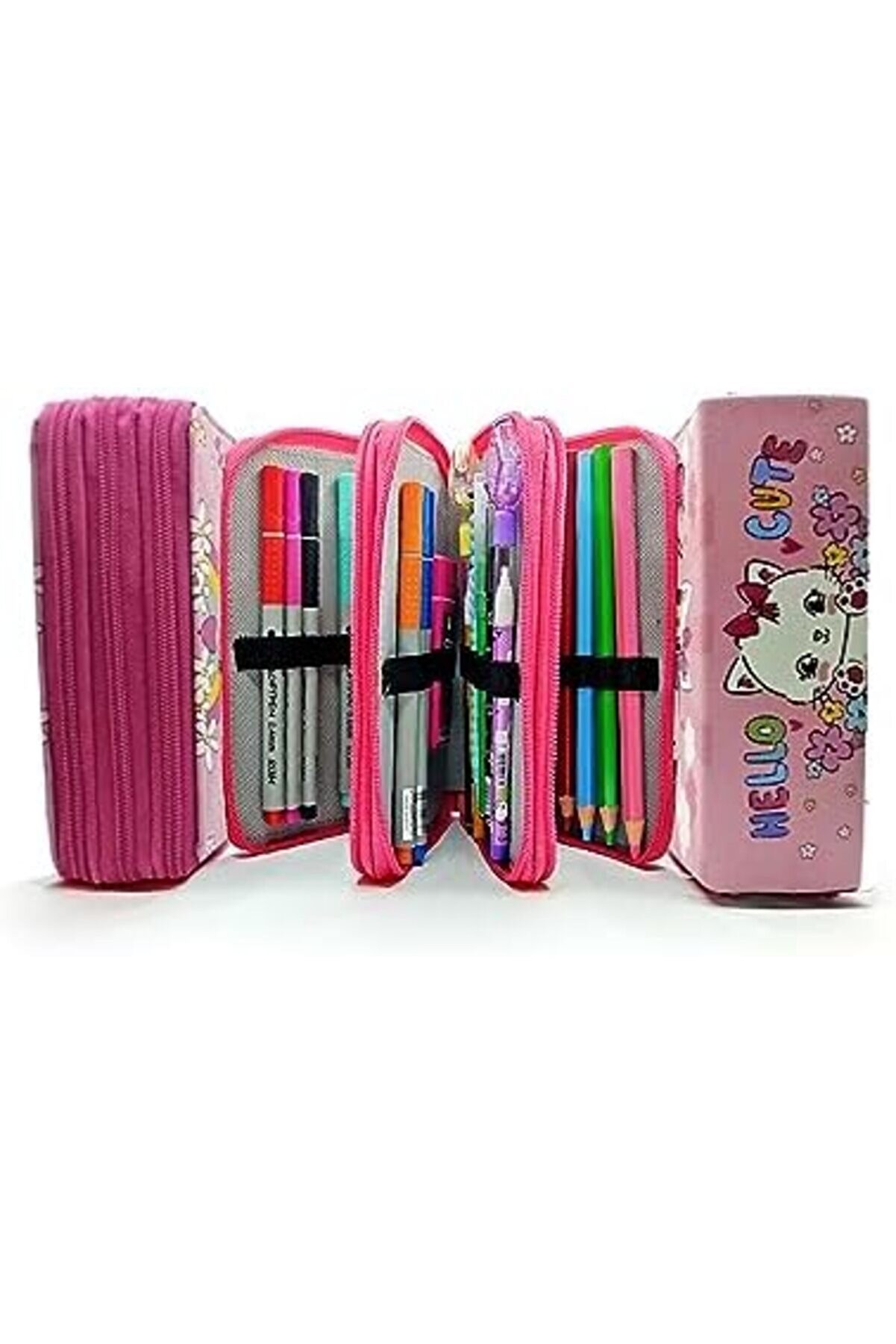 Kutusu Kedi̇ Desenli̇ Organi̇zer Vegan Deri̇ Üç Bölmeli̇ 1088605