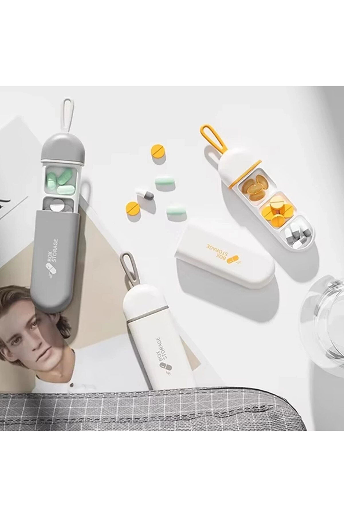 3 Bölmeli̇ Taşınabi̇li̇r Seyahat Ti̇pi̇ Hap Saklama Kutusu İlaç Saklama Kutusu