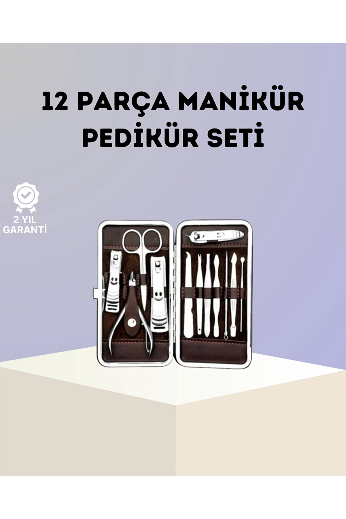 gizmurstore Paslanmaz Çelik Çok Fonksiyonlu 12 Manikür Seti