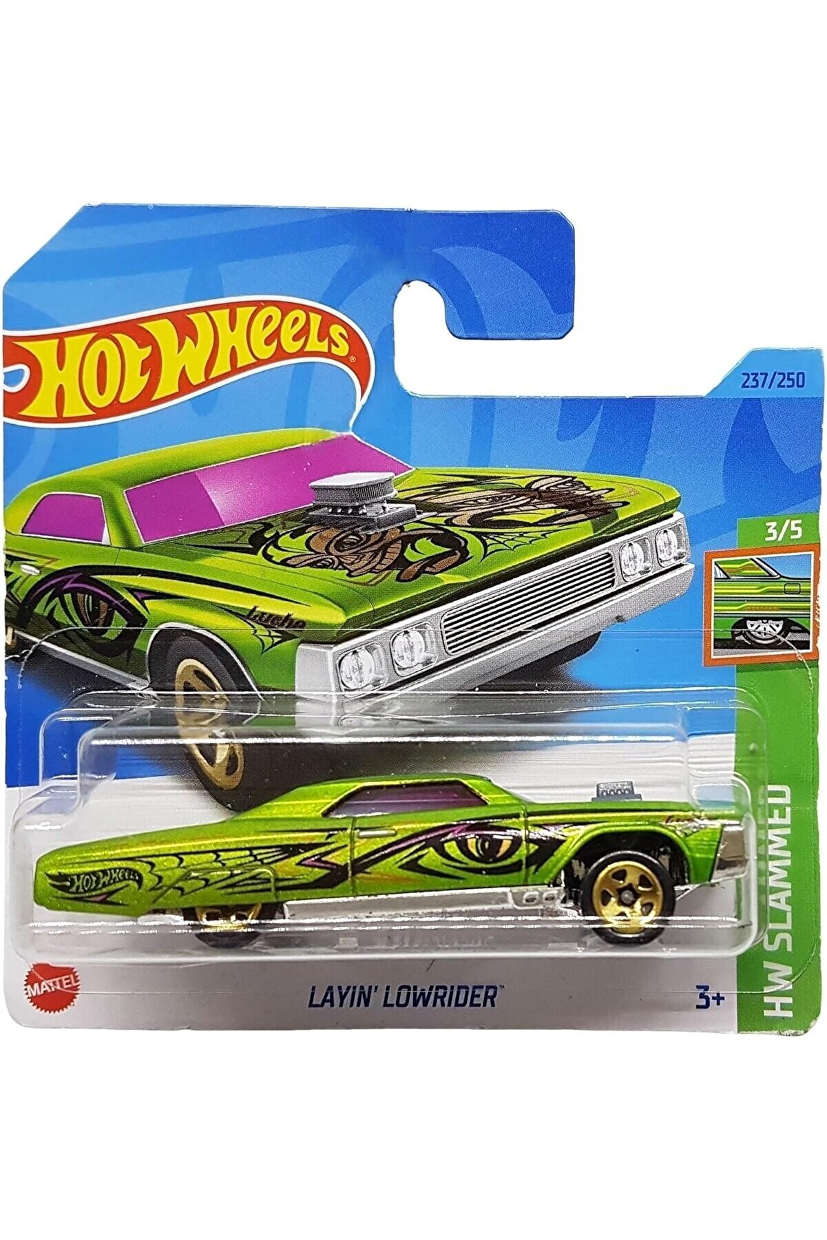 STOREMAX modashine - Layin&acute;Lowrider - HW Slammed 3/5 - HKJ08 - Short Card - a&ccedil;ık yeşil metalik - 2023 - 1:64