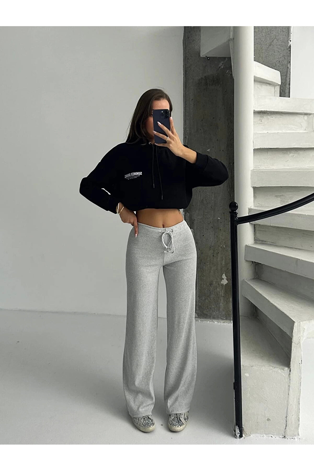 Karadağsb Fi̇t Comfort Gri̇ Salaş Pantolon