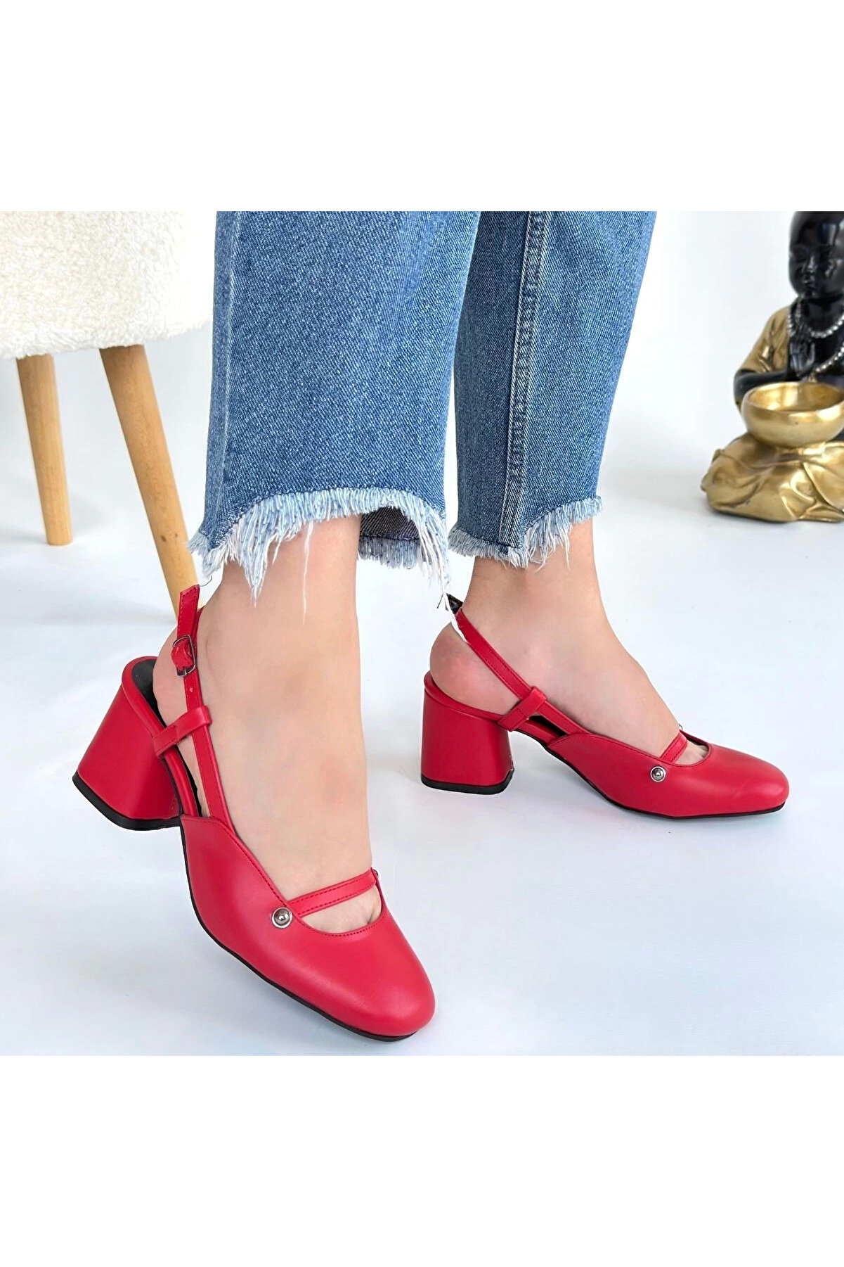 Ethab Ti̇caret Jecci̇ Kırmızı Ci̇lt Topuklu Ayakkabı