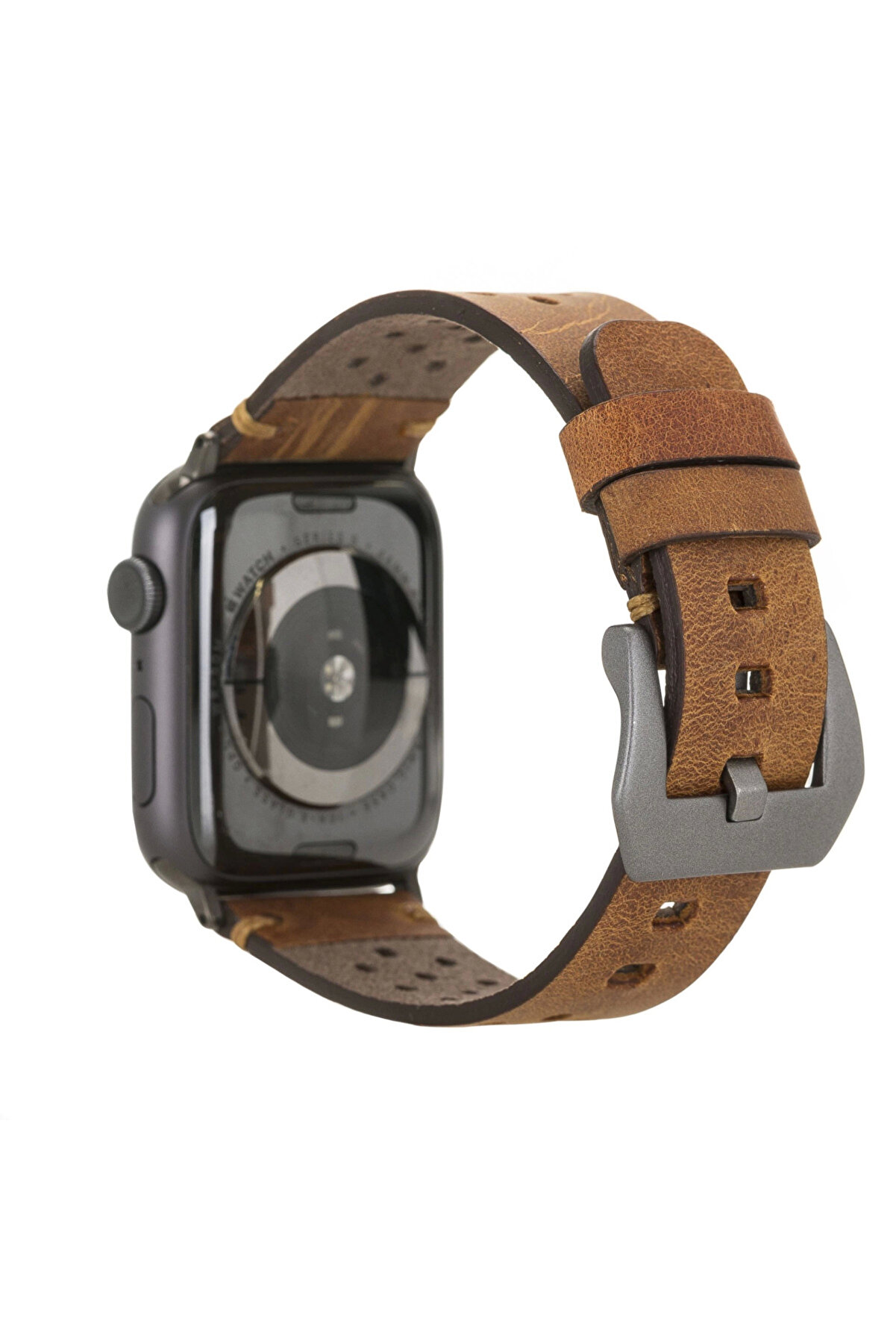Apple Watch Uyumlu Deri̇ Kordon Vi̇go 42-44-45Mm G19 Taba