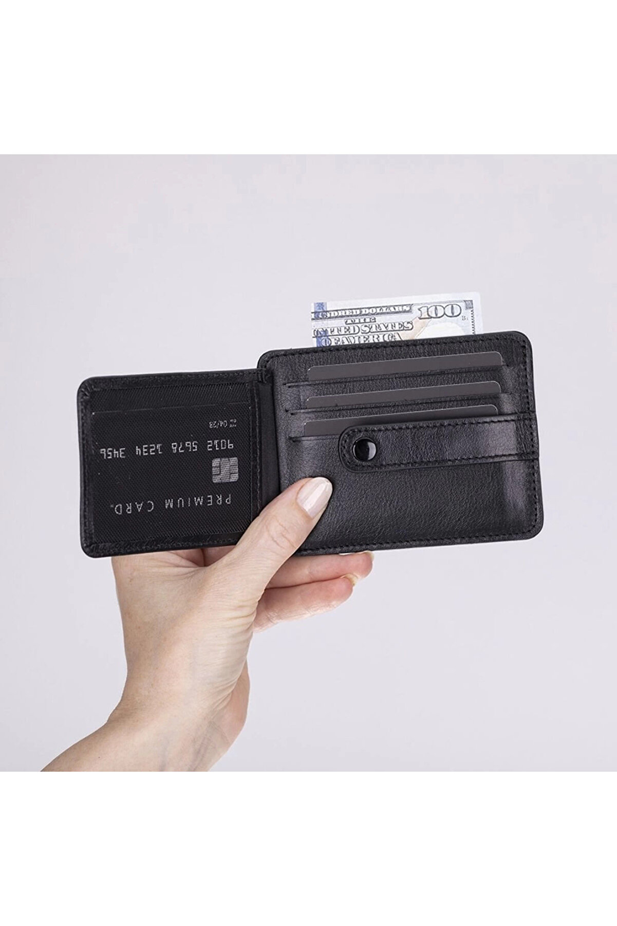 Haki̇ki̇ Deri̇, El Yapımı Kartlık Blwl20 Rst1 Si̇yah