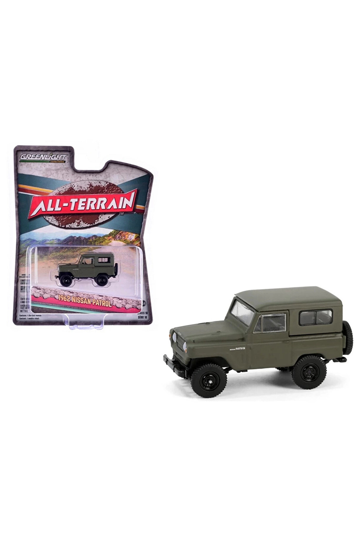 TE DÜKKAN Greenlight 1/64 All-Terrain Series 16- 1962 Patrol Matt Olive Green