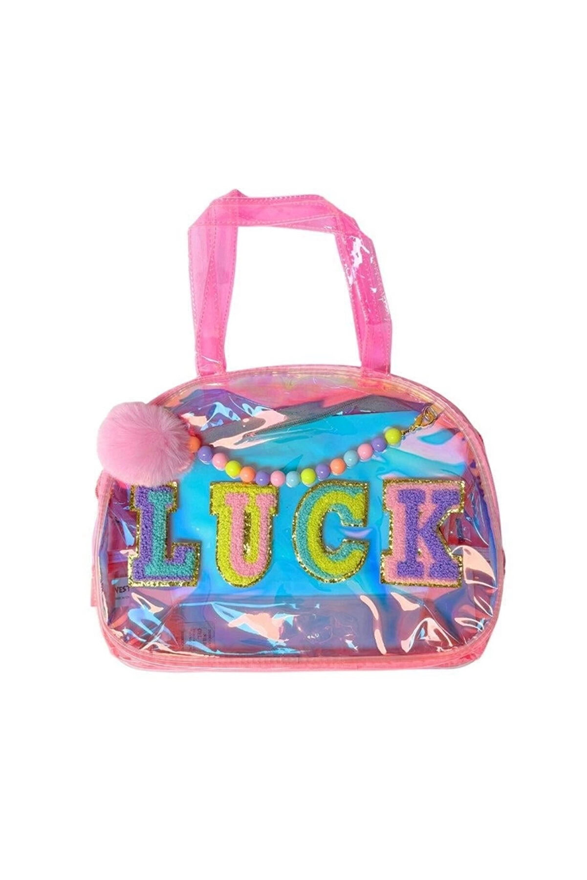 Eco Lounge Vest Nakış El Çantası Şeffaf Pembe