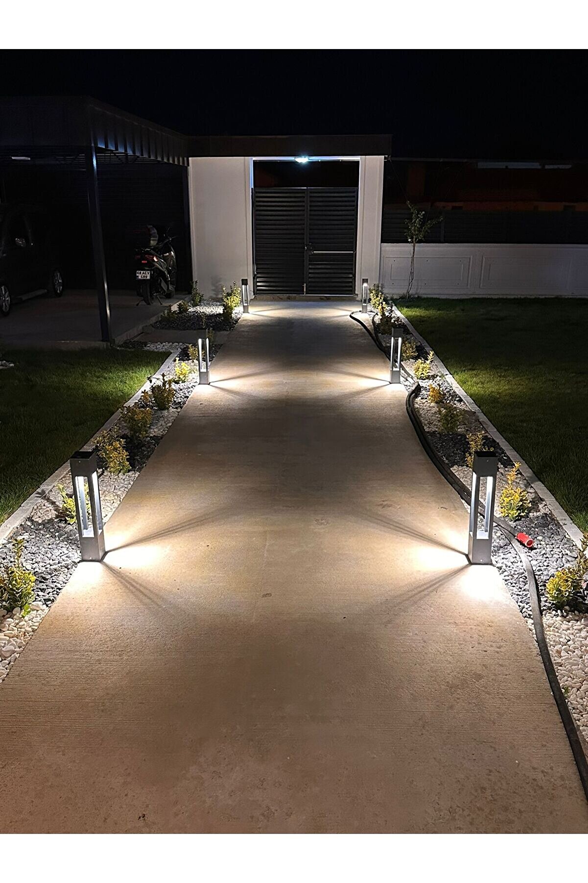 Luma Alümi̇nyum Modern Yürüyüş Yolu Bollard Bahçe Aydınlatması 3000K Işık Rengi̇ 60 Cm Yüksekli̇k