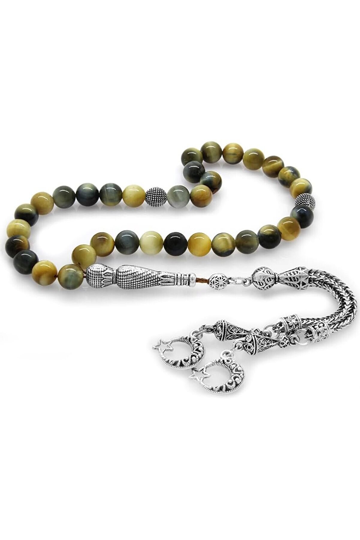 STOREMAX Kararmaz Metal Püsküllü Küre Kesim Karışık Renk Kaplangözü Tesbih 1014773