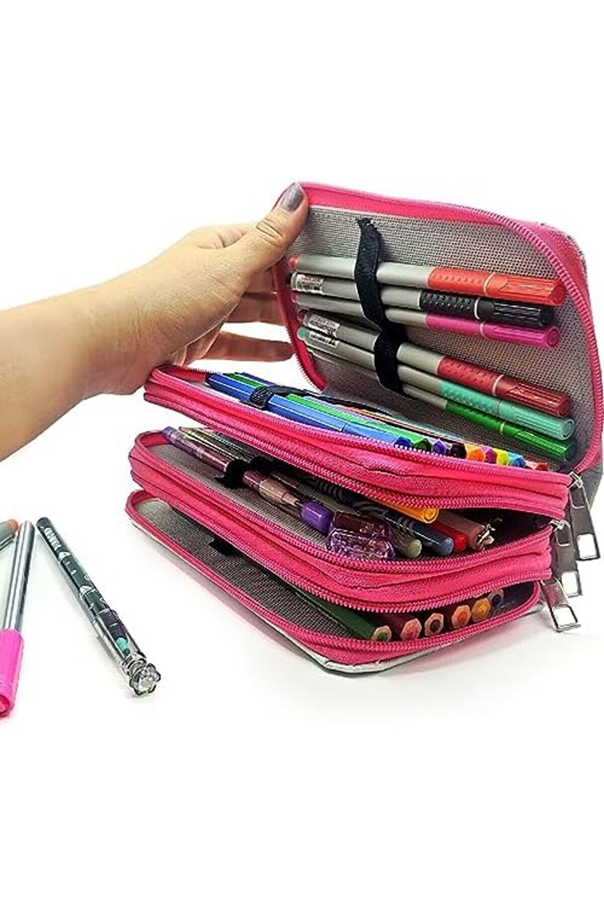 Kutusu Kedi̇ Desenli̇ Organi̇zer Vegan Deri̇ Üç Bölmeli̇ 1088605