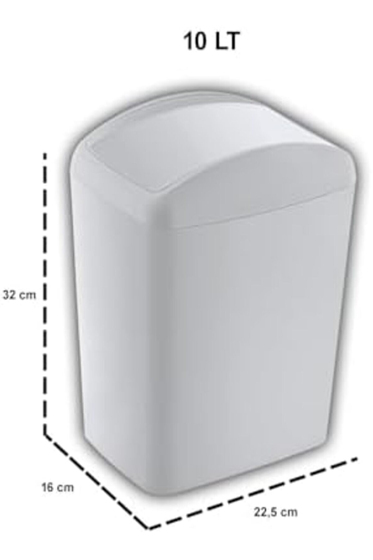Soft Çöp Kutusu Döner Kapak Beyaz 10 Lt - Beyaz, Çok Amaçlı Döner Kapaklı Çöp Kovası 1014773